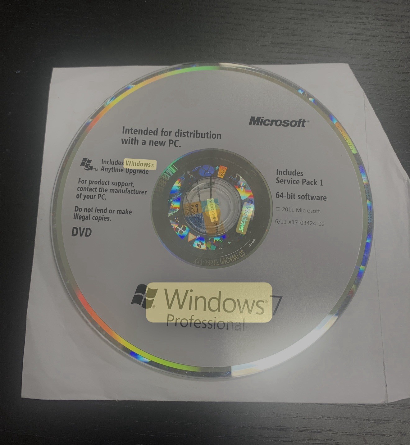 Microsoft Windows 7 Professional SP1 64-bit OEM DVD *NEW*