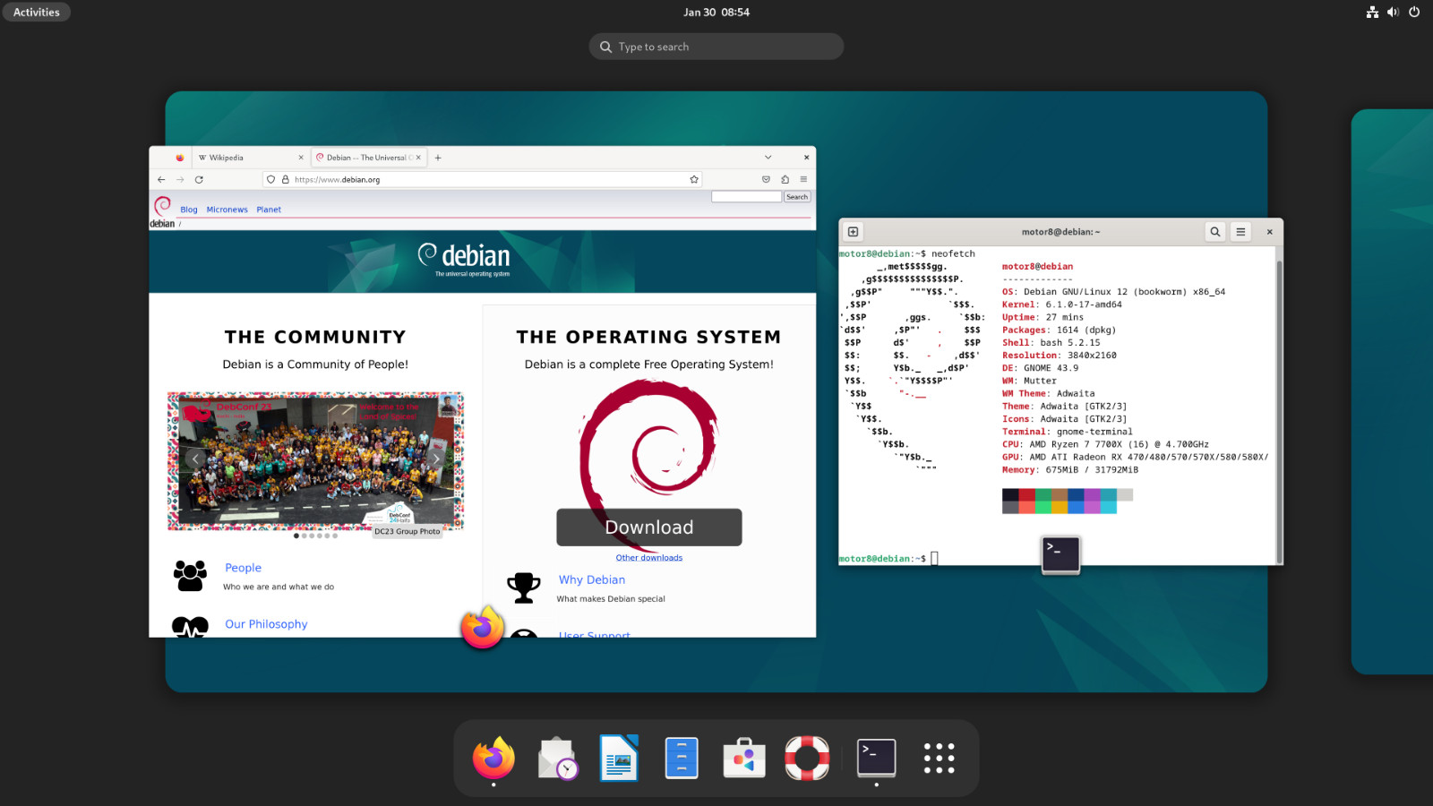 Debian 12.9 „Bookworm” Live Linux Install DVD – Feb 2025 NEWEST 32 or 64-bit