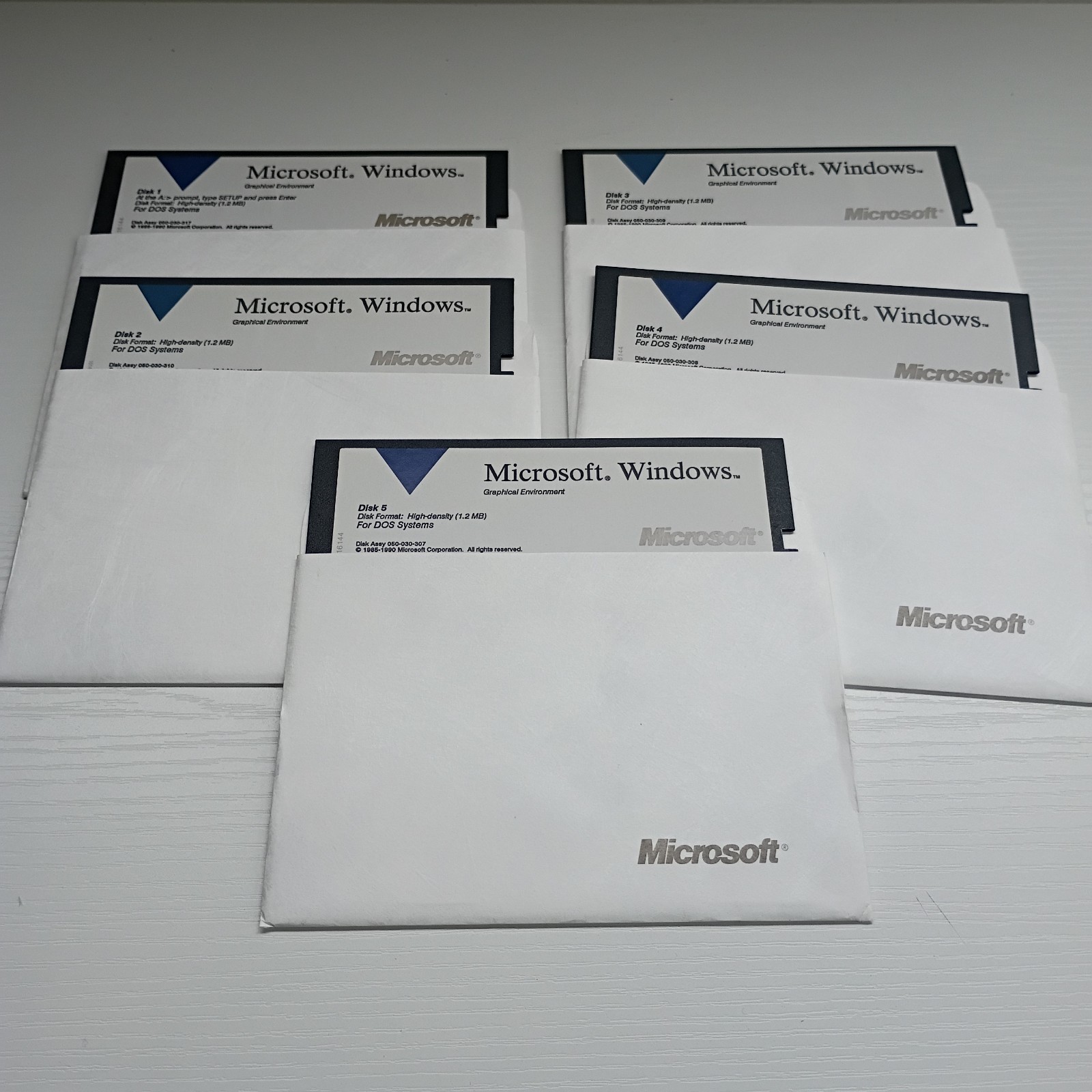 Microsoft Windows Graphical Environment Software DOS 5.25 Floppy Disks Vintage