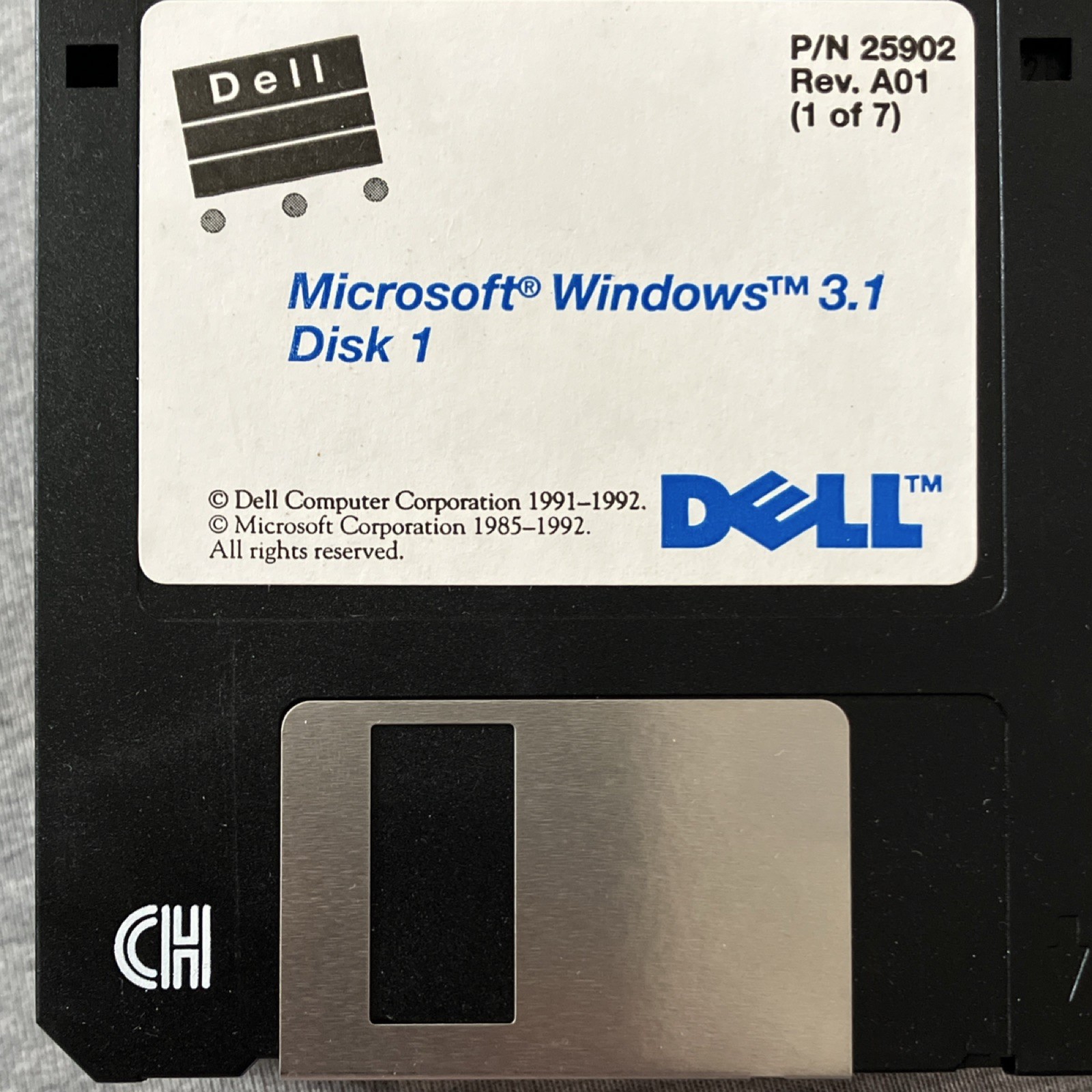 Vintage 1992 Dell Microsoft Windows 3.1 3.5″ Floppy Disk Operating System Set