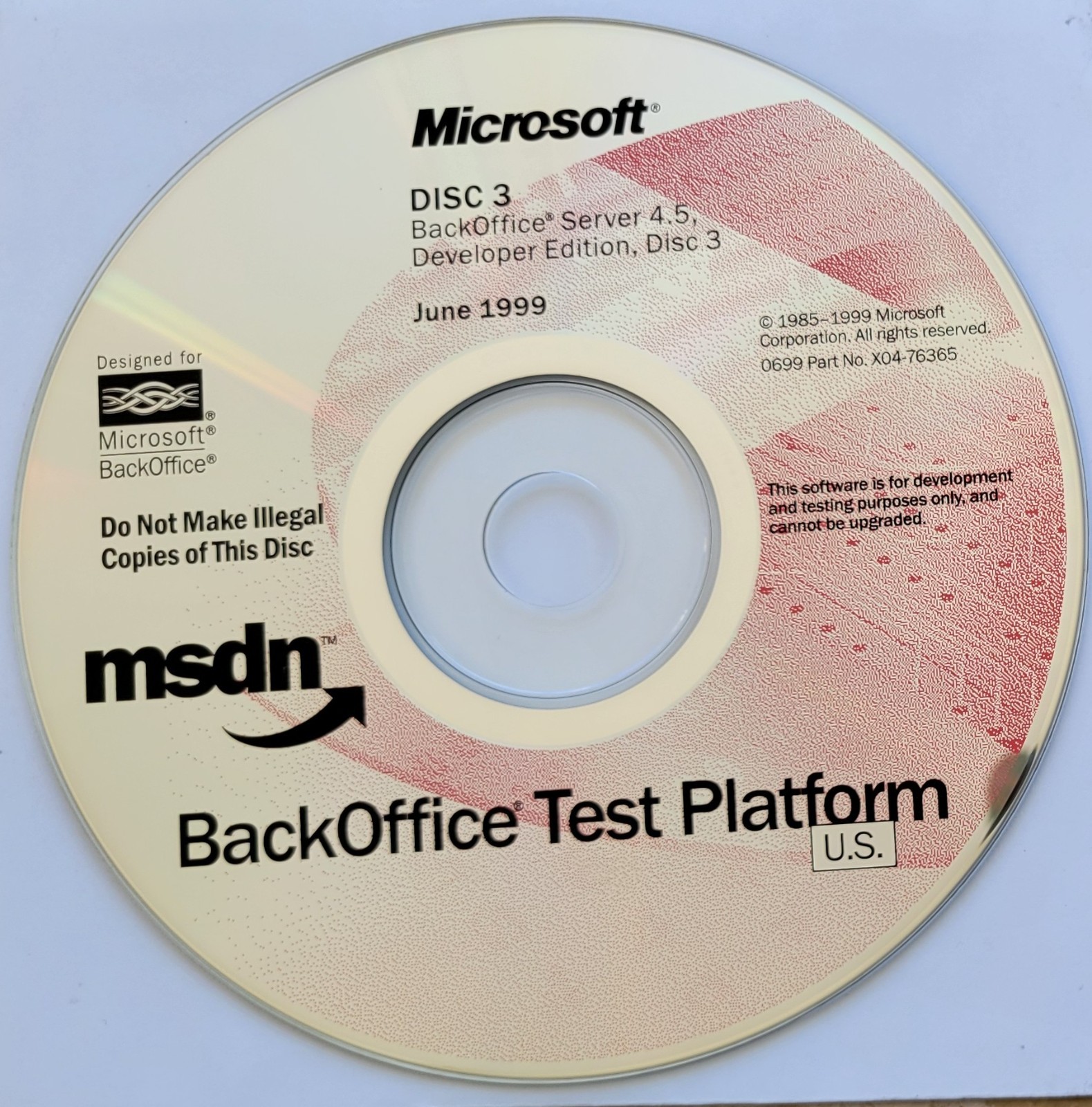 Vintage – Microsoft BackOffice Server 4.5 Developer Edition, 7 CDs, 1999