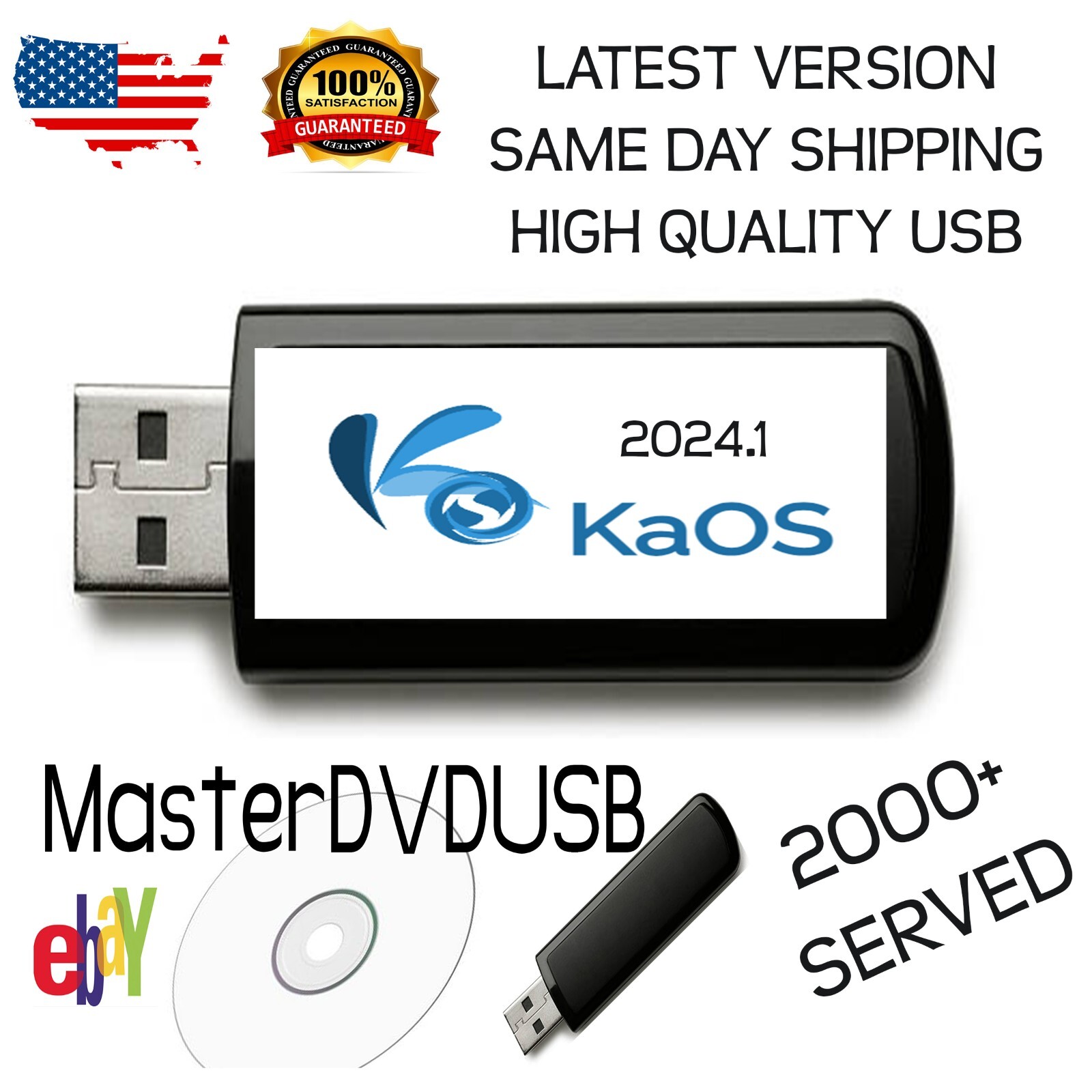 KaOS LINUX INSTALL & LIVE 64bit USB 2024.1 „Newest Version” Fast Shipping USA!!!