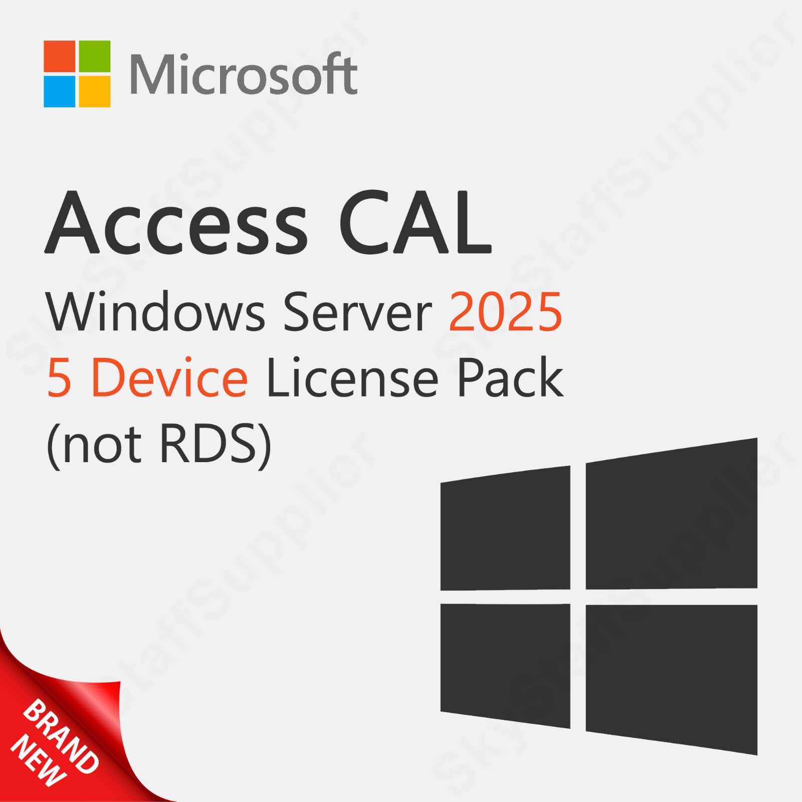 Microsoft Windows Server 2025 – 5 DEVICE ACCESS CALs [not RDS] RETAIL PACK NEW