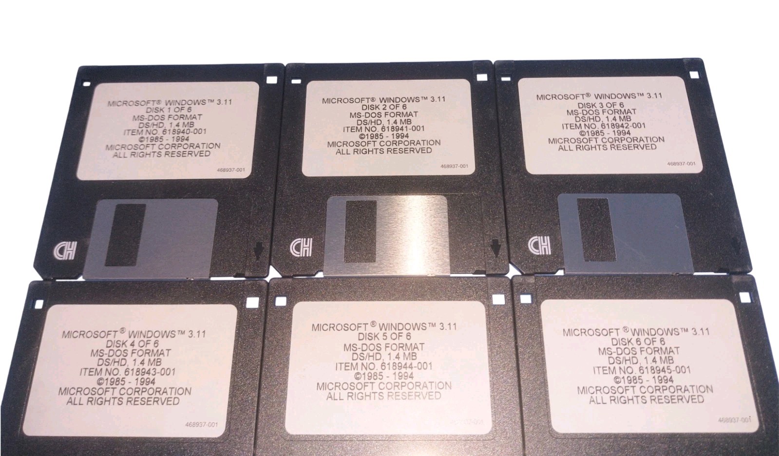 Microsoft Windows 3.11 Operating System Software 3.5″ Floppy Disk 1993 Lot Of 6