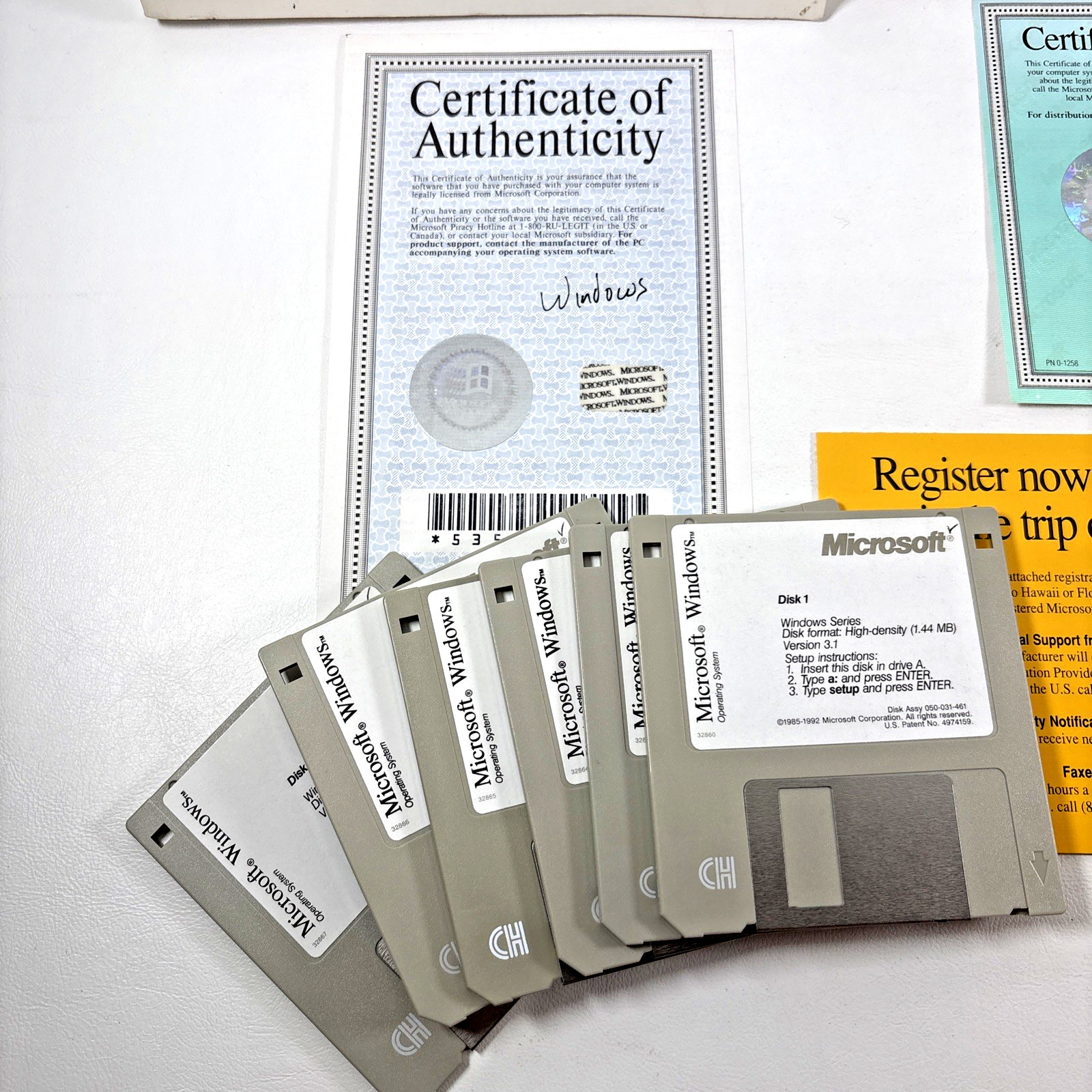 Windows 3.1 & MS-DOS 6.22 User Guides w/DISKS & Certificates of Authenticity