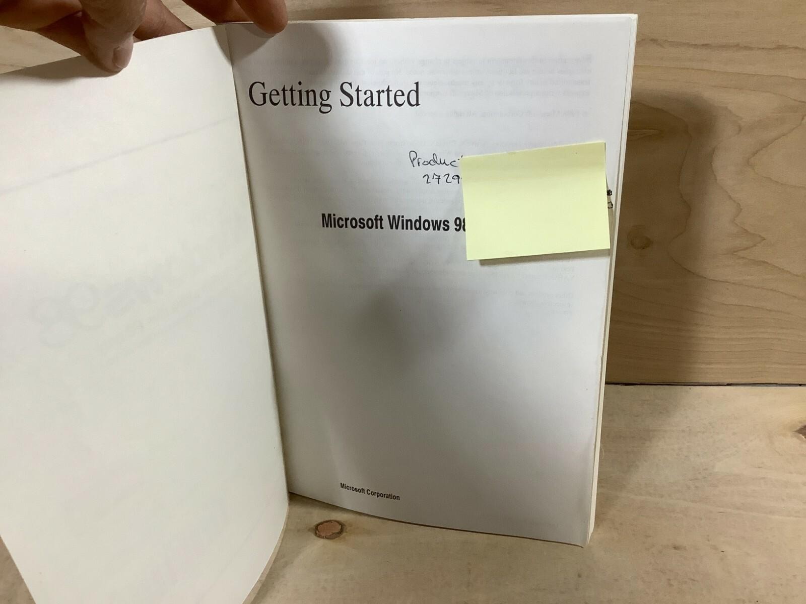 Vintage Microsoft Windows 98 Getting Started PC Book Manual Booklet Very Good