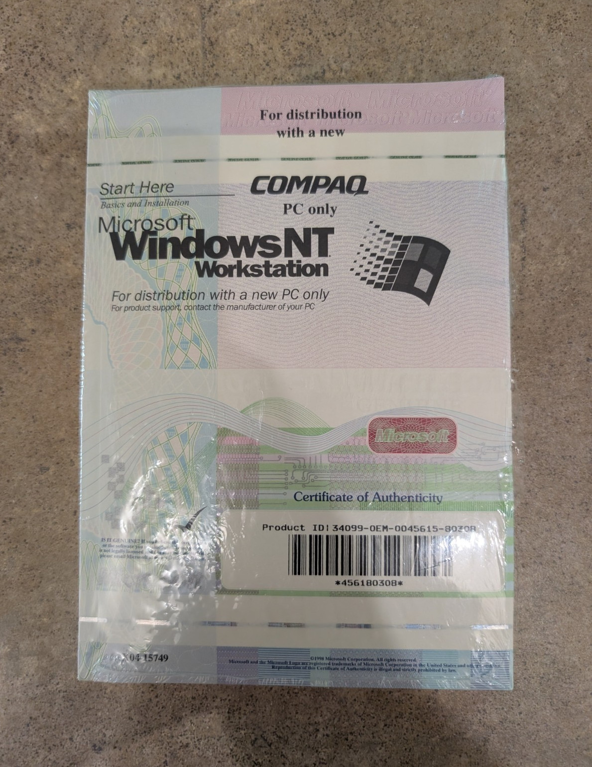 Microsoft Windows NT Workstation 4.0 OEM Compaq Complete Vintage Software w/ COA