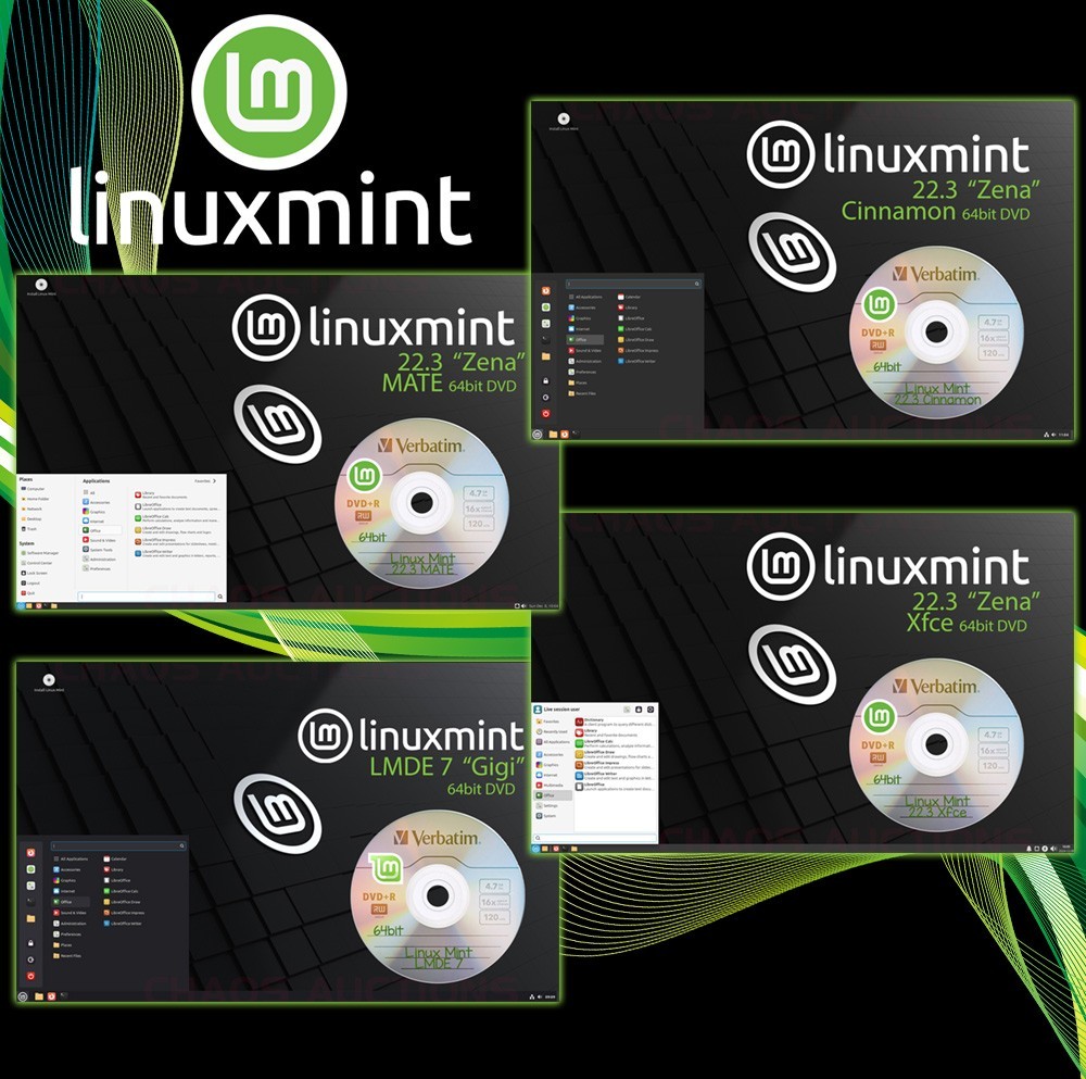 LINUX MINT 21 VANESSA INSTALL & LIVE DVD Editions