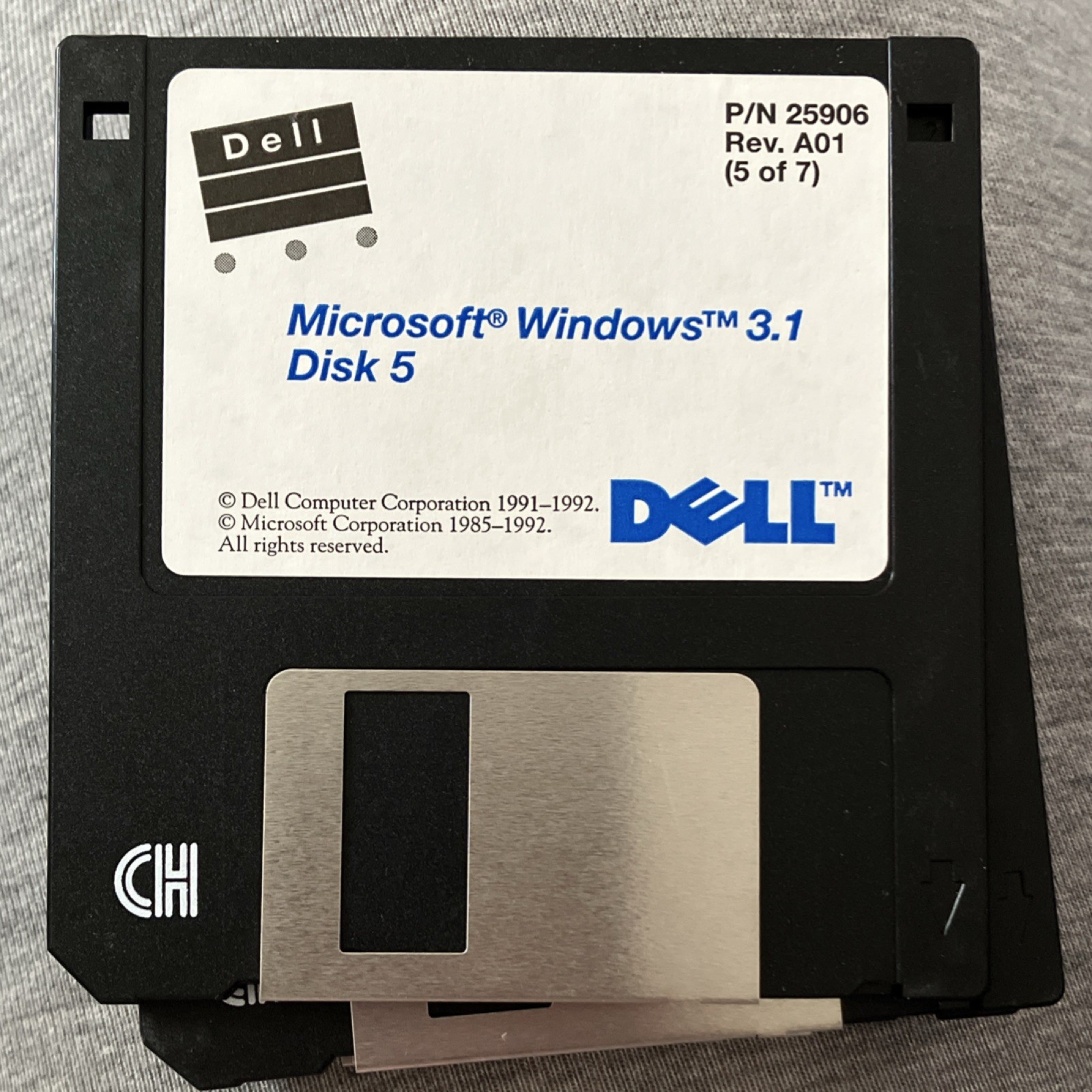 Vintage 1992 Dell Microsoft Windows 3.1 3.5″ Floppy Disk Operating System Set
