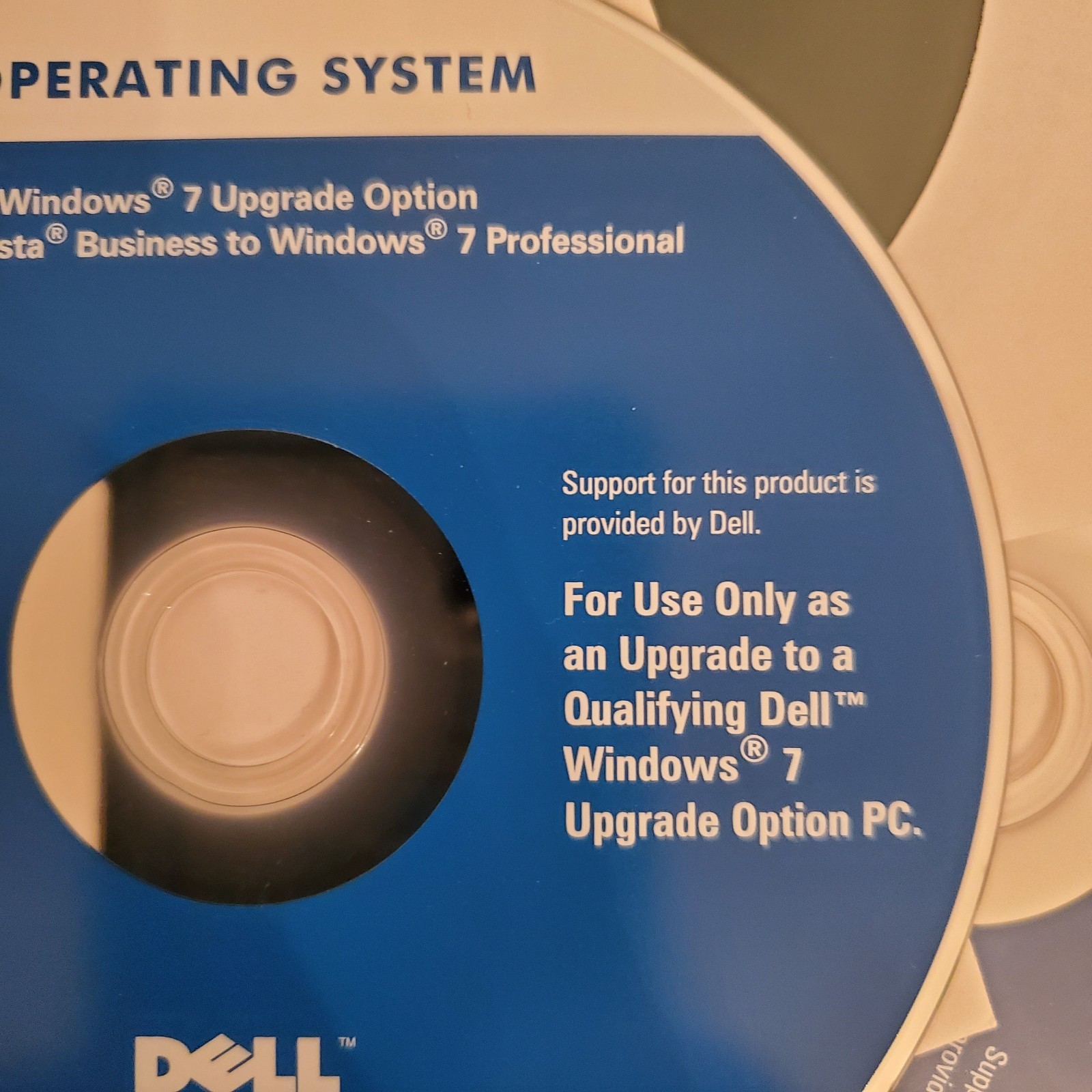 Dell Windows 7 Upgrade Vista Business to Windows 7 Pro /w Upgrade Assistant DVD