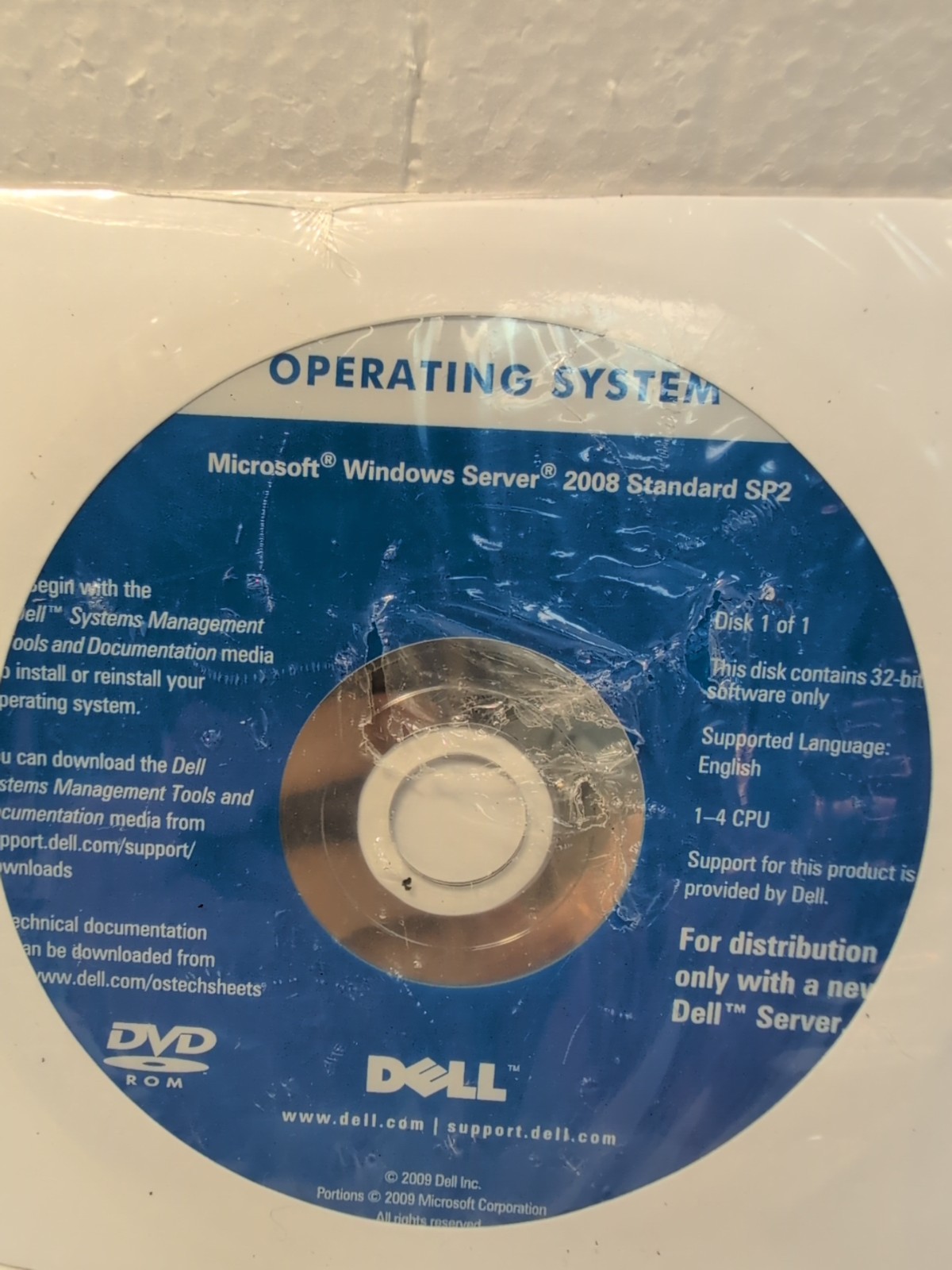 🔥 NEW Dell MS Windows Server 2008 R2 Std SP2 Install DVD 0CPTT5 (no key) –