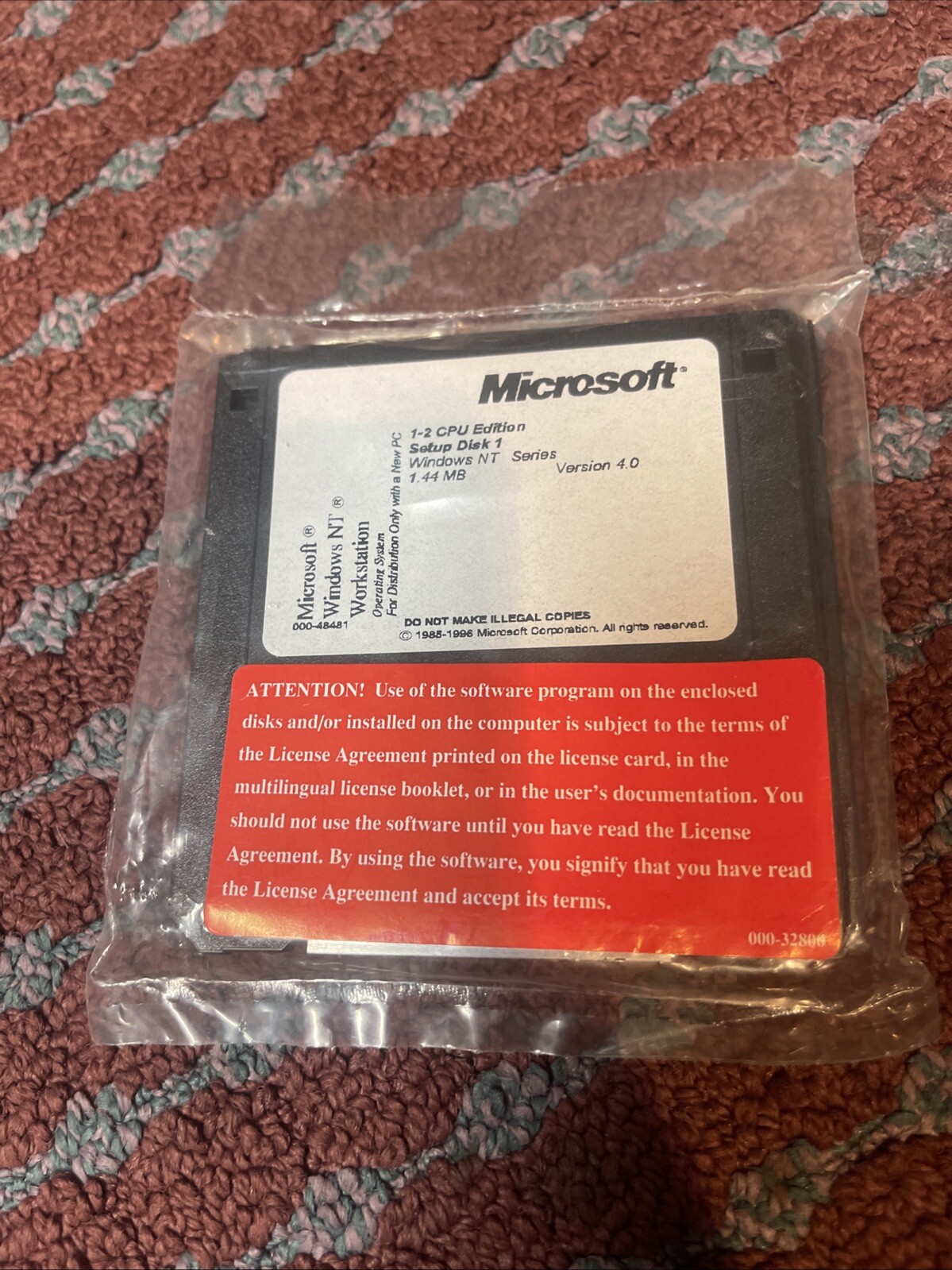 BRAND NEW / FACTORY SEALED- OEM Microsoft Windows NT 4.0 Workstation Disk 1-3