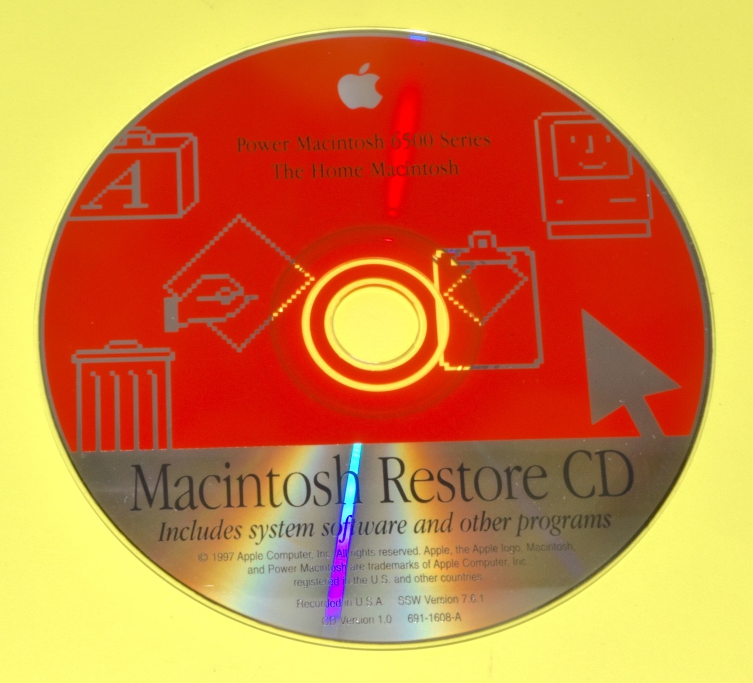 Apple PowerMac 6500 Series Home Edition Restore CD *Used* 691-1608A, MacOS 7.6.1