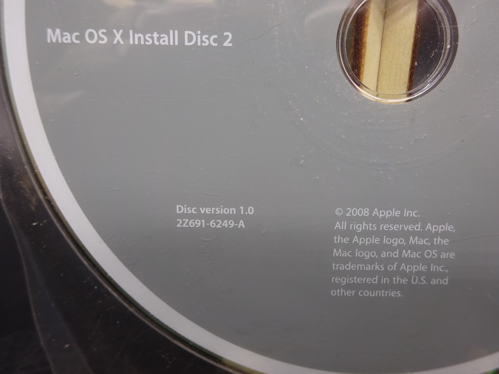 Mac OS X version 1 Install DVD Disc 2, 2008 2Z691-6249-A