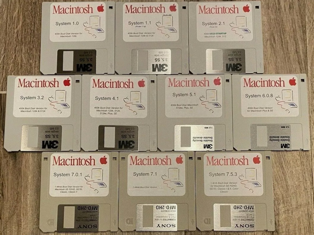 Apple Macintosh Boot Disk System [1.0 – 8.0] 400/800k/1.4 Floppy for Vintage Mac