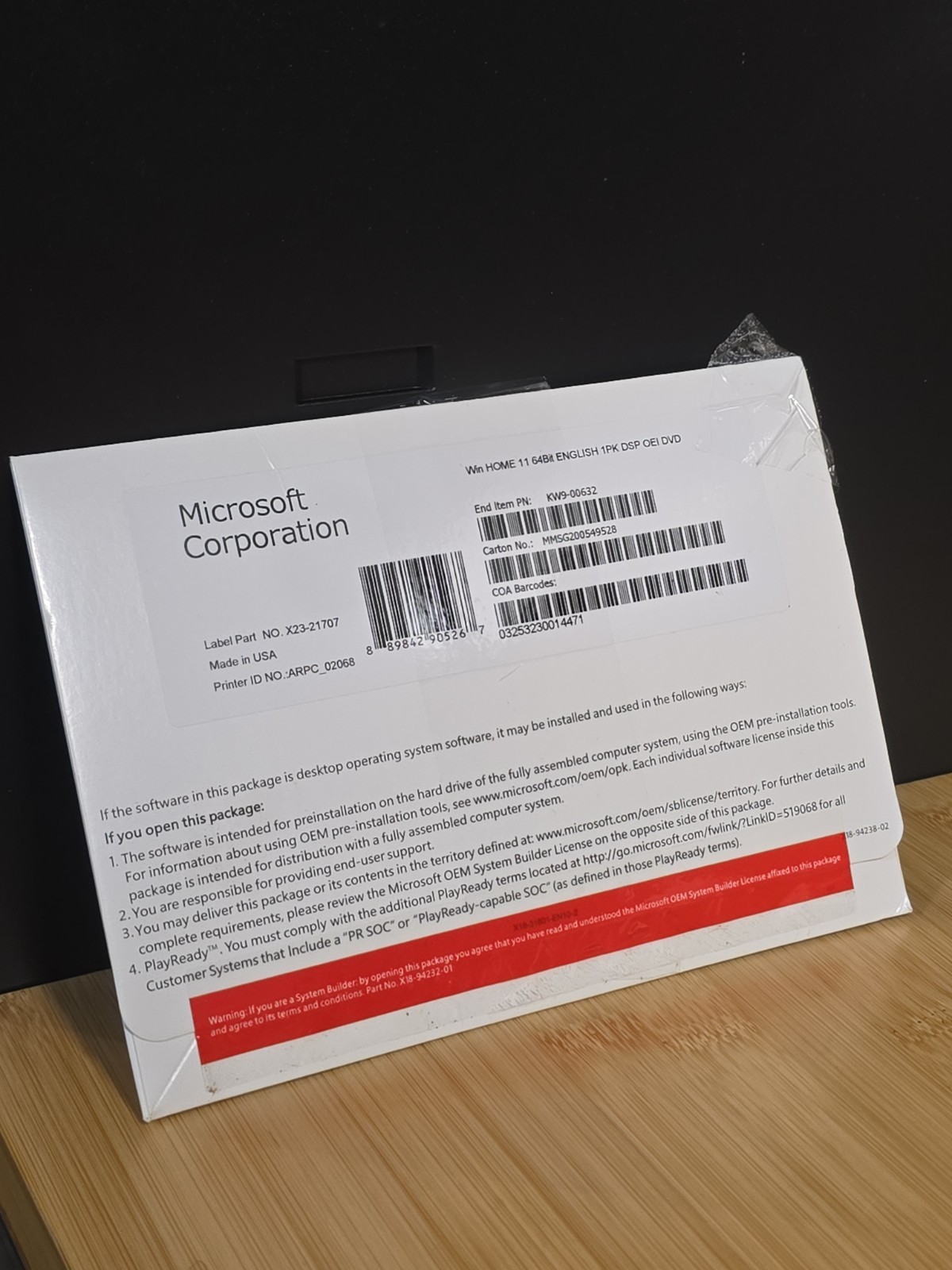 Microsoft Windows 11 Home 64 bit DVD+KEY