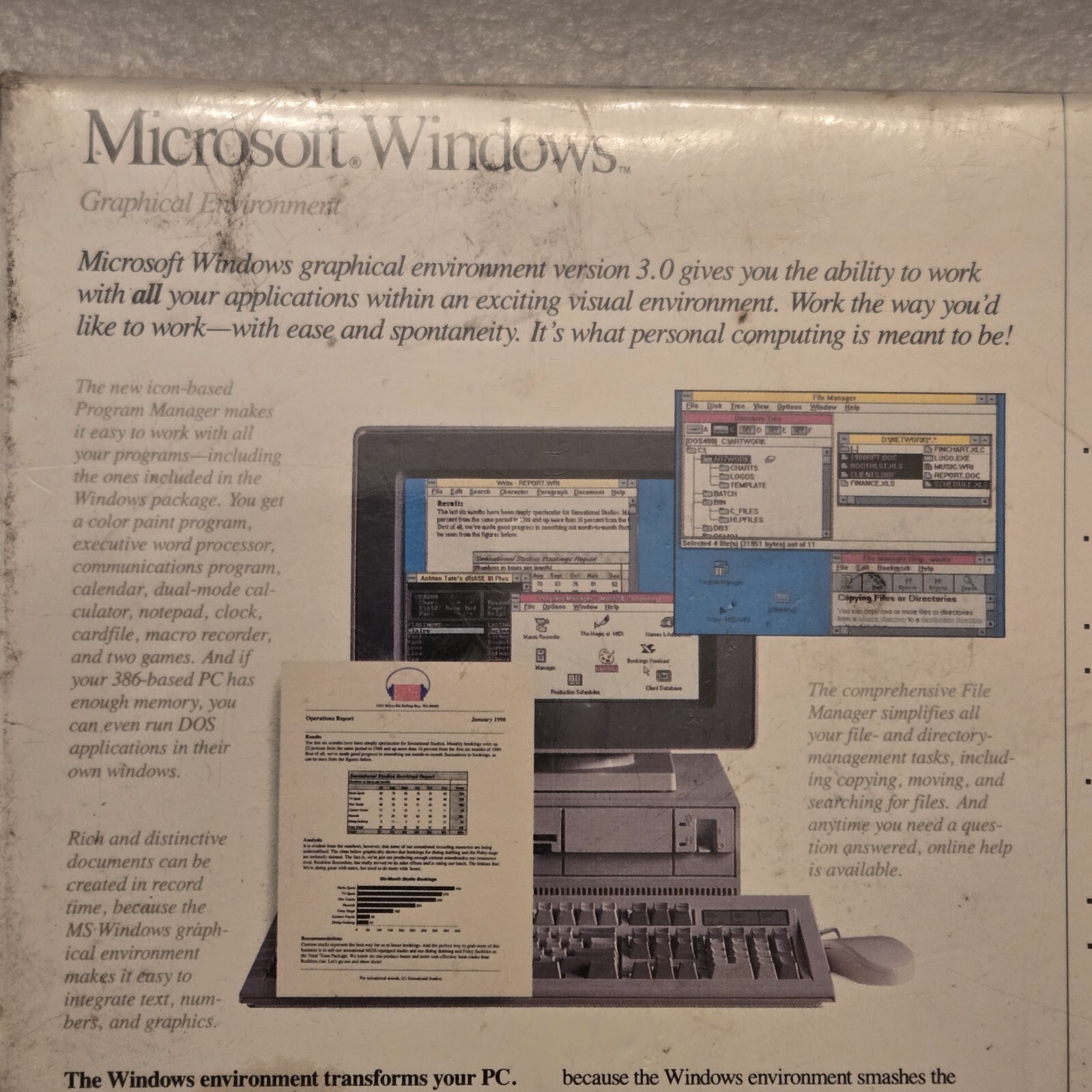 Microsoft Windows 3.0 NEW SEALED VINTAGE 5.25″ Version for DOS Floppy Disk Rare