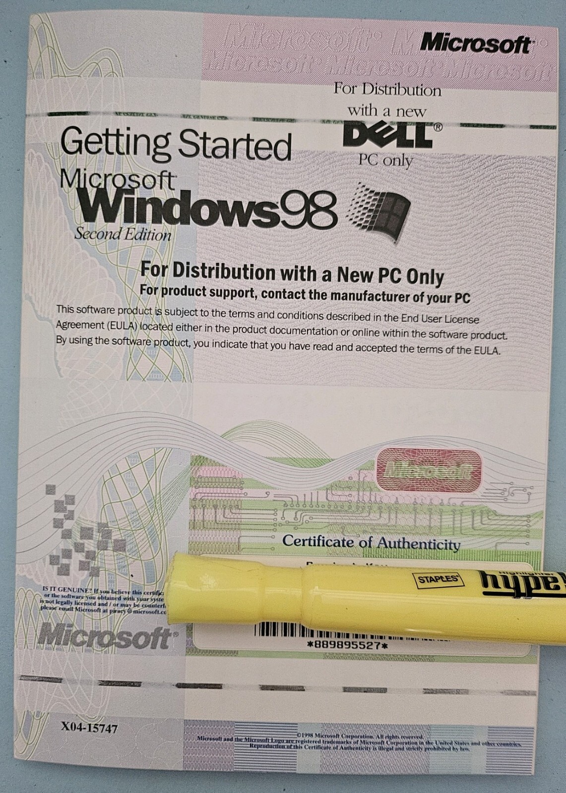 Dell Dimension L Series CD Software with MS Word Windows 98 Fax Software