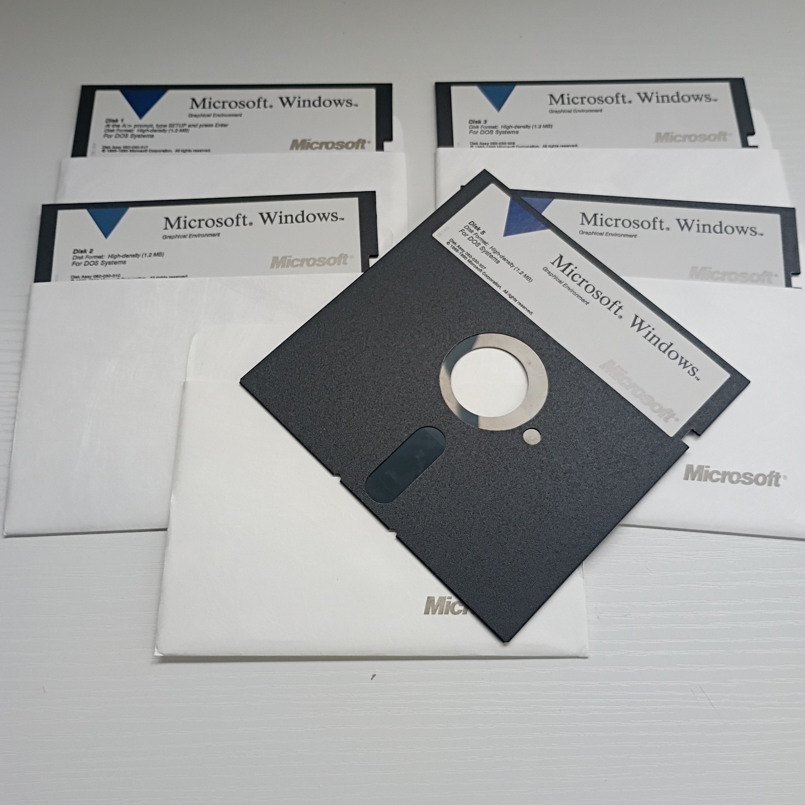 Microsoft Windows Graphical Environment Software DOS 5.25 Floppy Disks Vintage