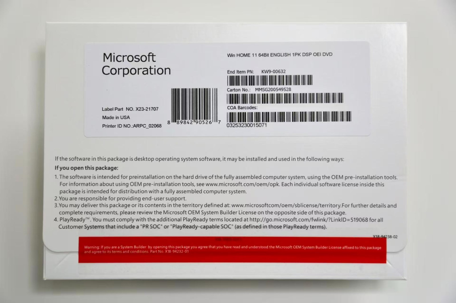 Win 11 Home 64-Bit DVD with Product Key Factory Sealed NEW & FREE Shipping Fast