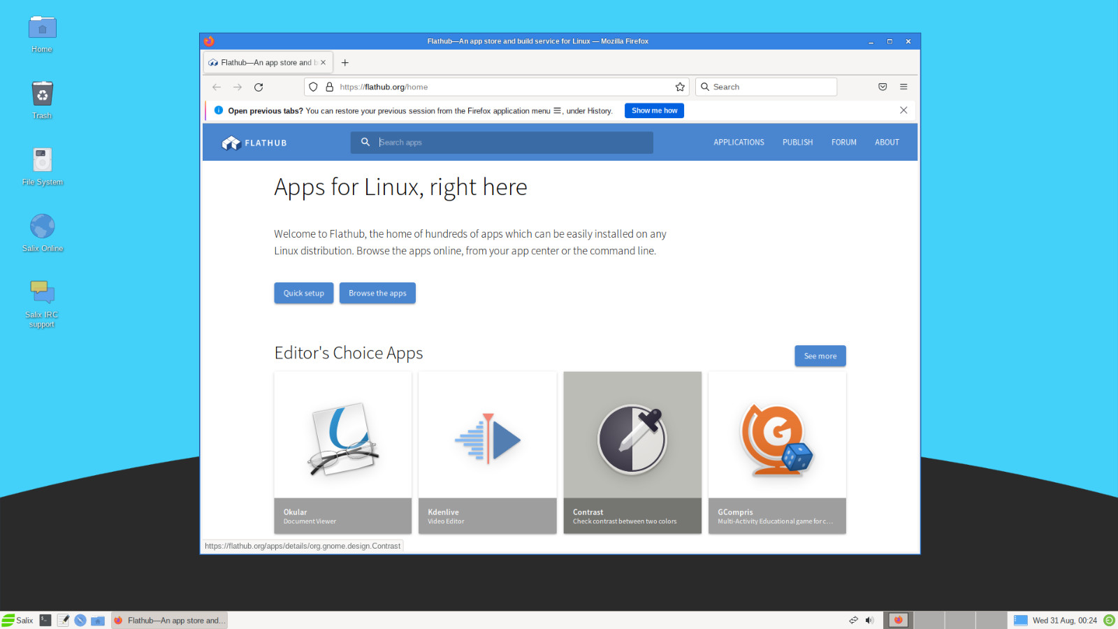 Salix Linux 15.0 – DVD or USB Flash Drive