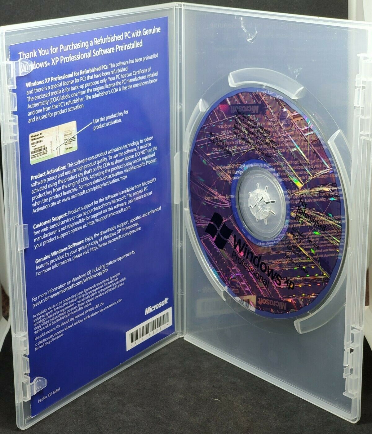 Microsoft Windows XP CD For Refurbished PCs, 32 Bit SP3 No Key (WIN XP)