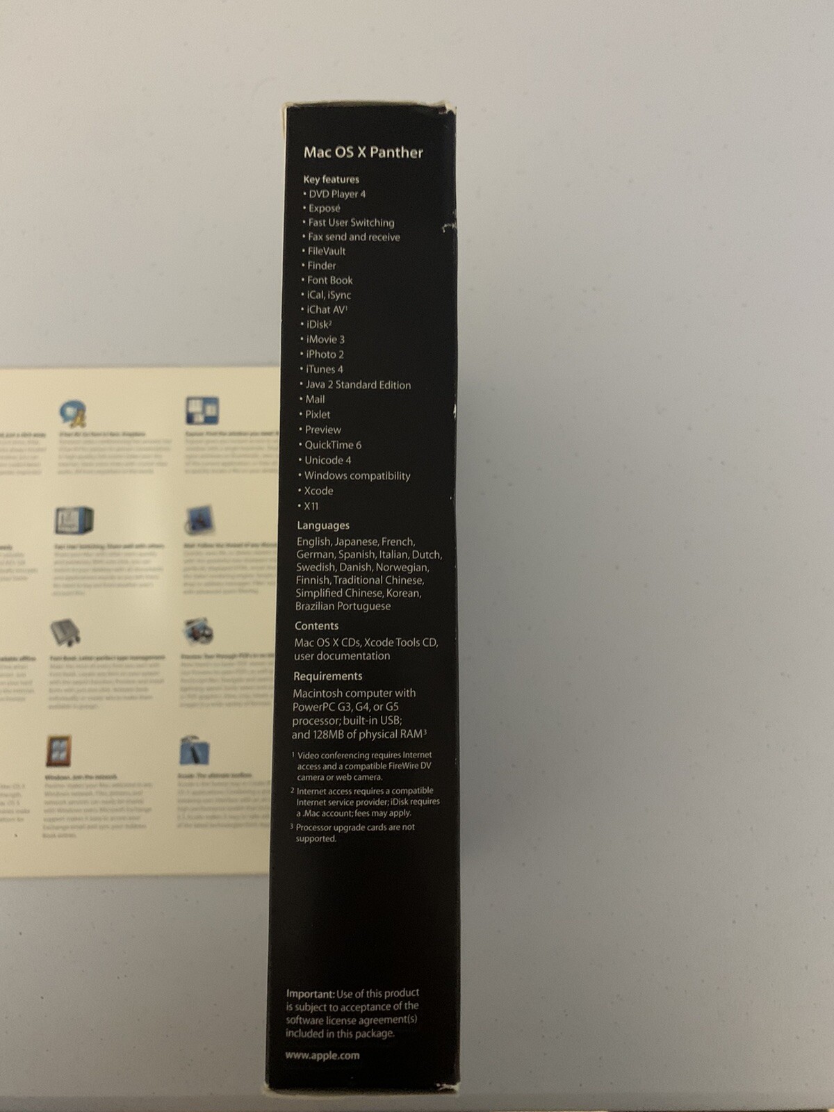 Apple Mac OS X 10.3 Panther M9227LL/A Original Retail Box OS Discs