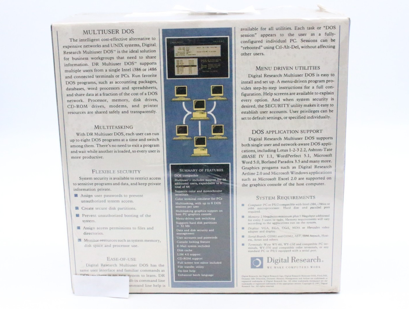 DR DOS OPERATING SYSTEM OS Digital Research Rare RETAIL BIG BOX SEALED Retro