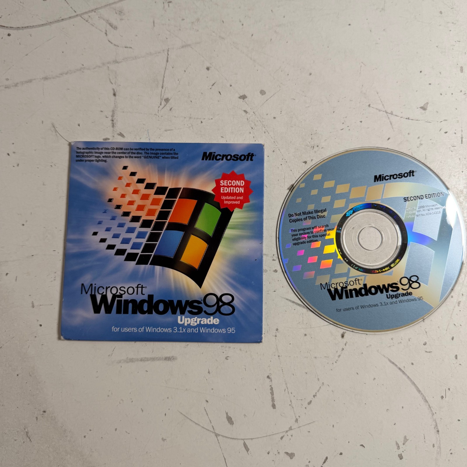 Microsoft Windows 98 (CD) Second Edition Upgrade Operating System Software