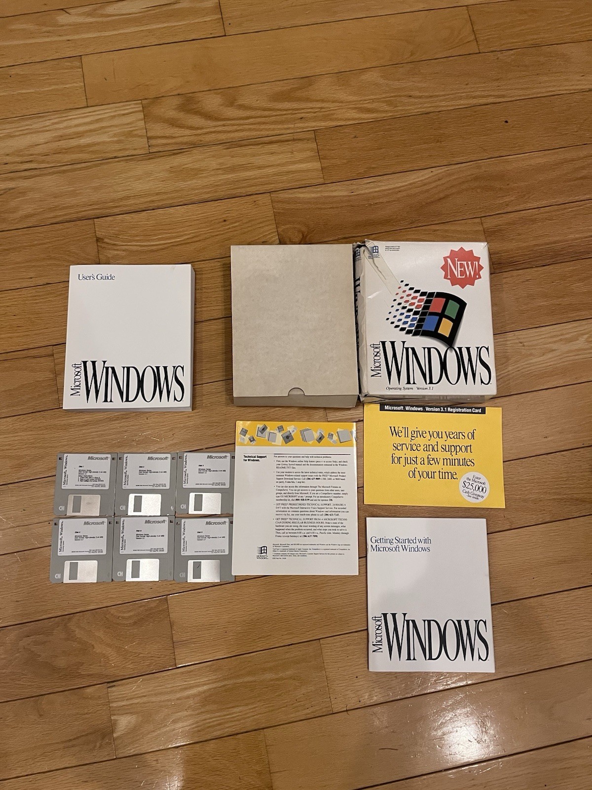 Microsoft Windows 3.1 Operating System Vintage PC Software Complete 6 Disk Set