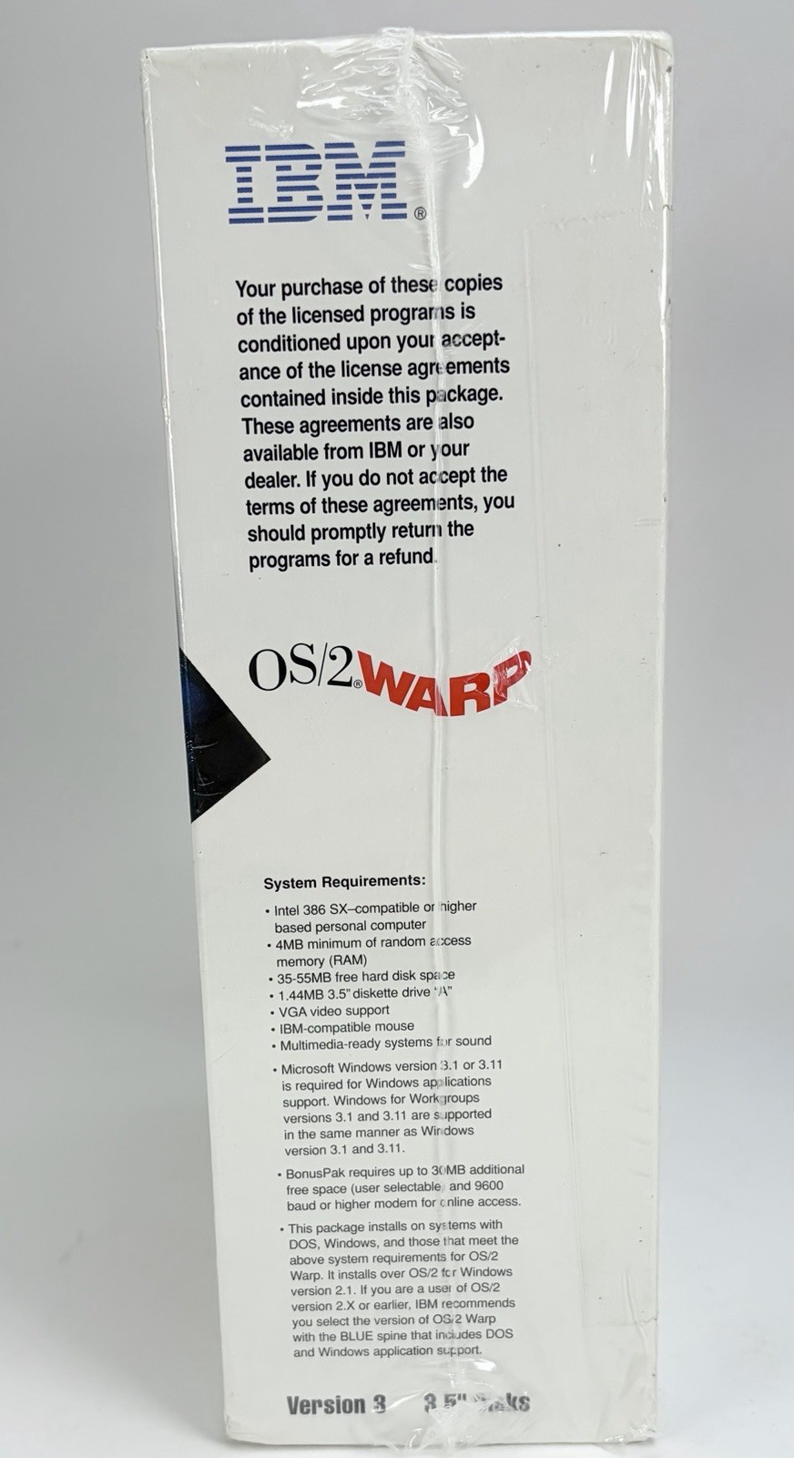 NEW SEALED IBM OS/2 Warp Connect Version 3 3.5″ Disk Vintage Computer Software