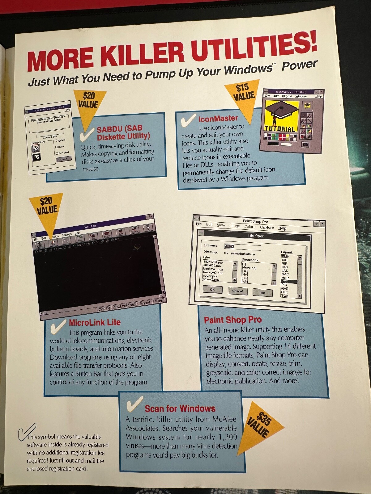 Killer Windows Utilities Microsoft 1993 Retro Floppy Disk QUE Windows