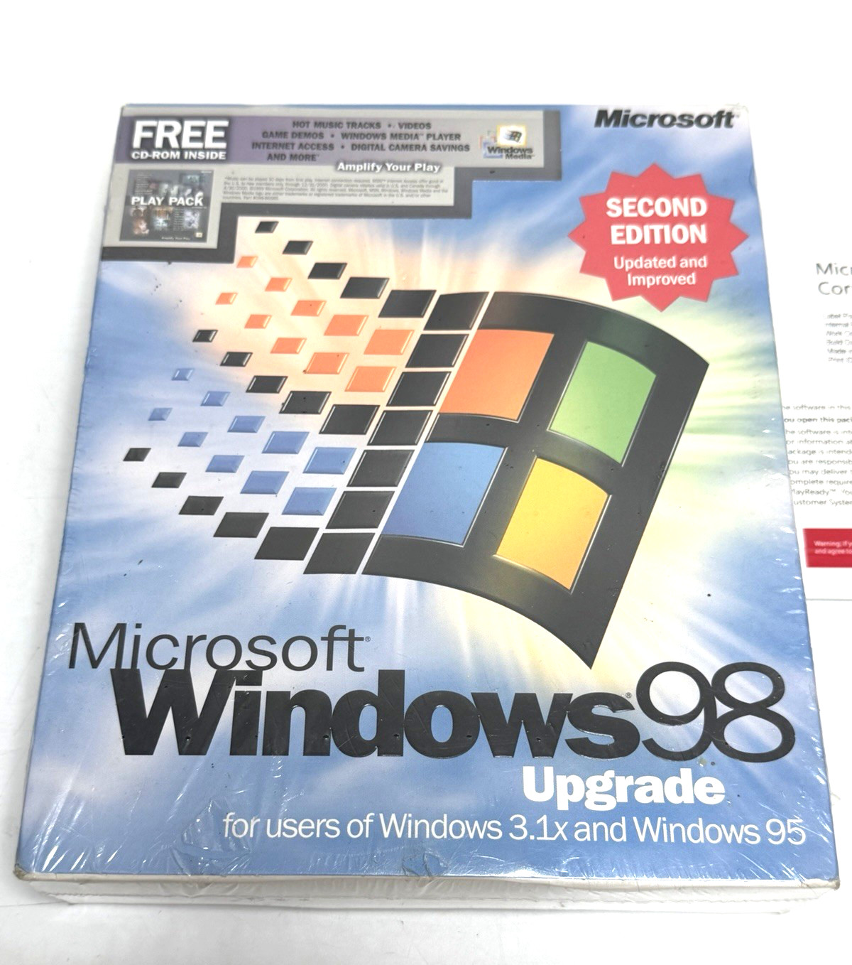 Microsoft Windows 98 Second Edition Upgrade Original + Win 10 Pro Factory Sealed