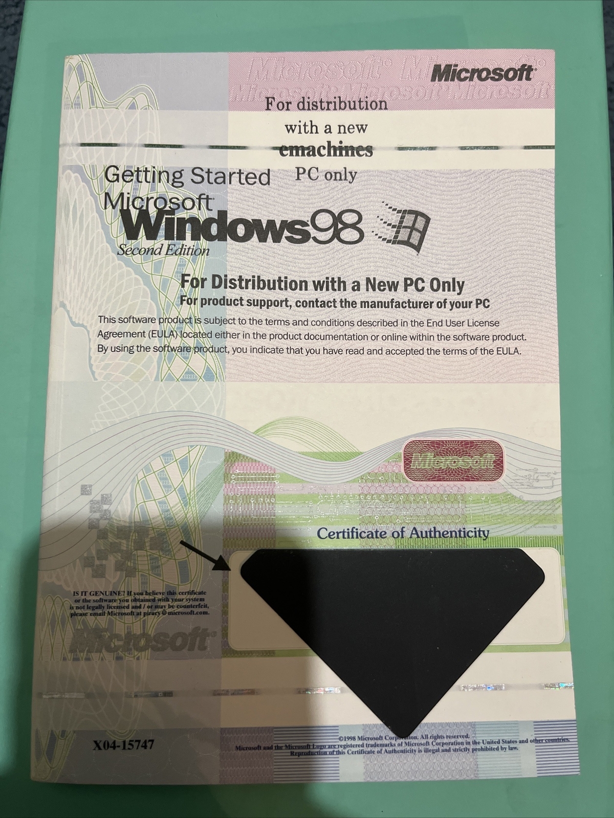Microsoft Windows 98 Second Edition Getting Started CD Manual (NO CD)