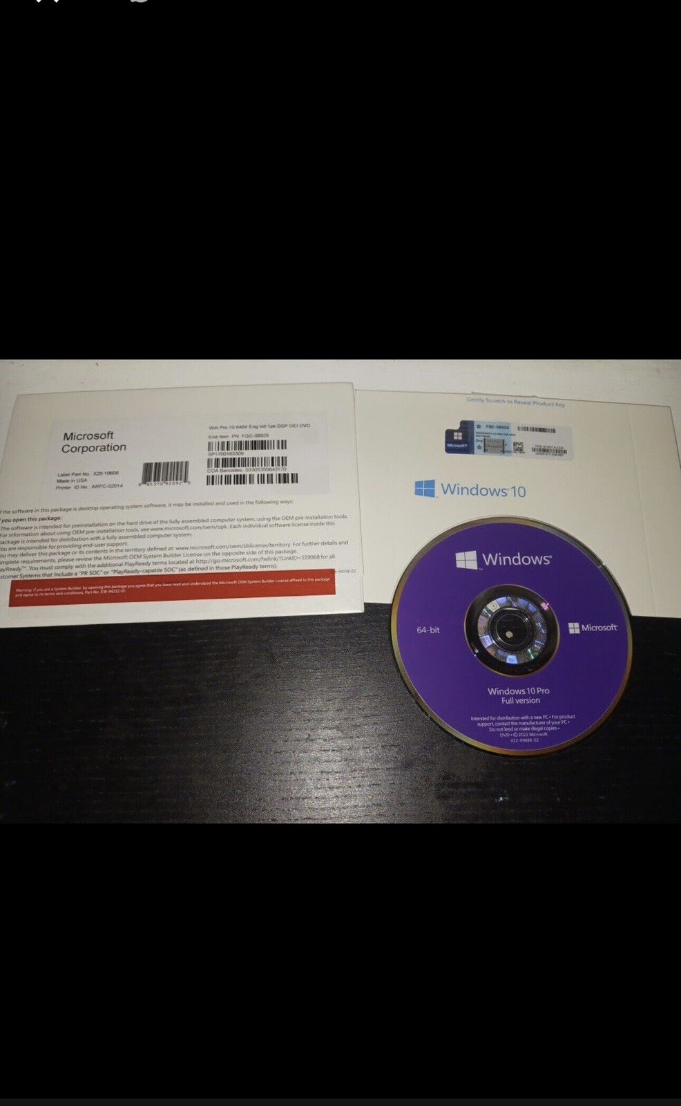 MS WIN 10 Professional Printable Version for Windows (FQC-08929)
