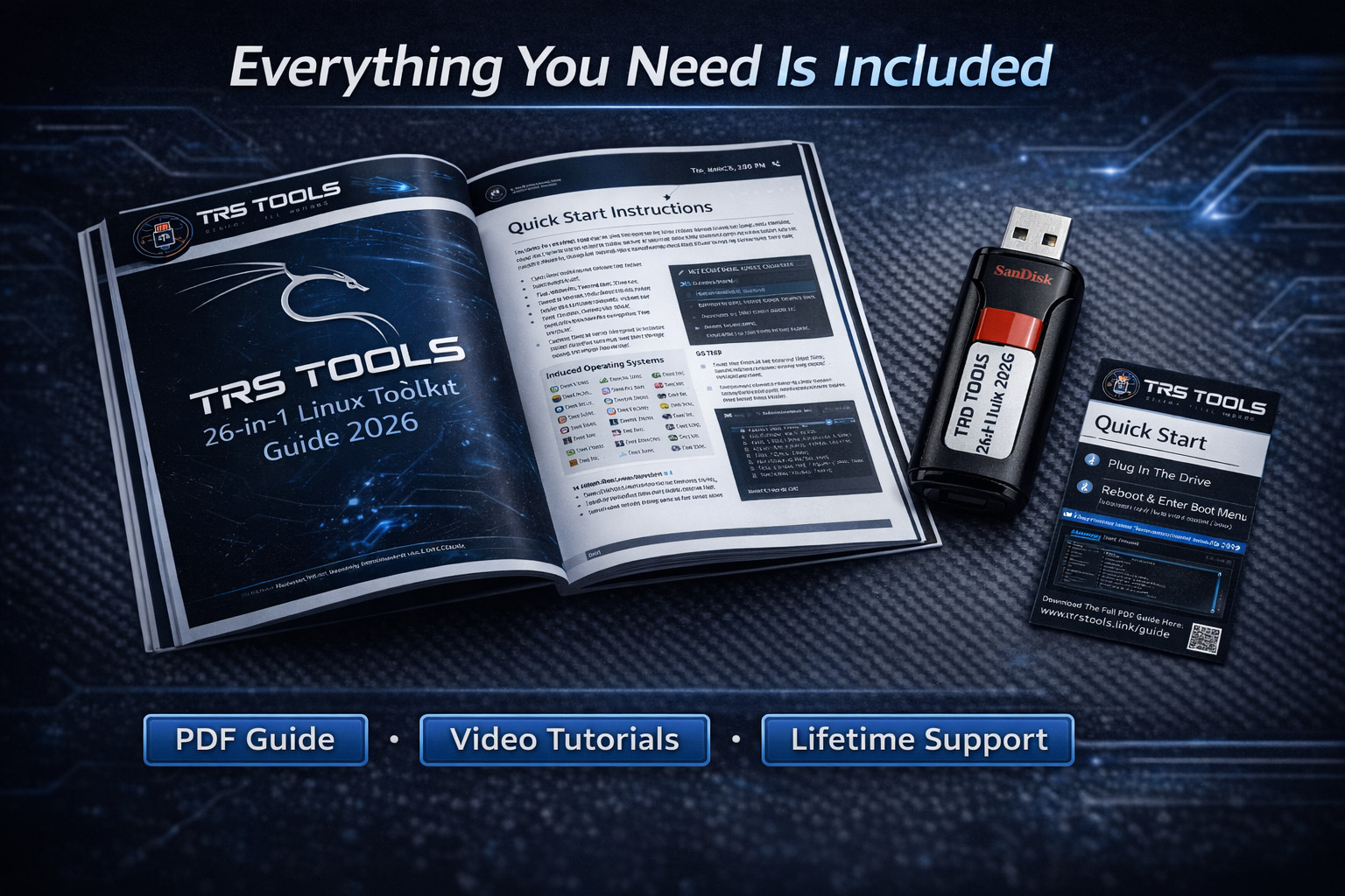 64GB Linux USB 3.2 Multiboot Drive | 26 Distros for Live Boot & Learning