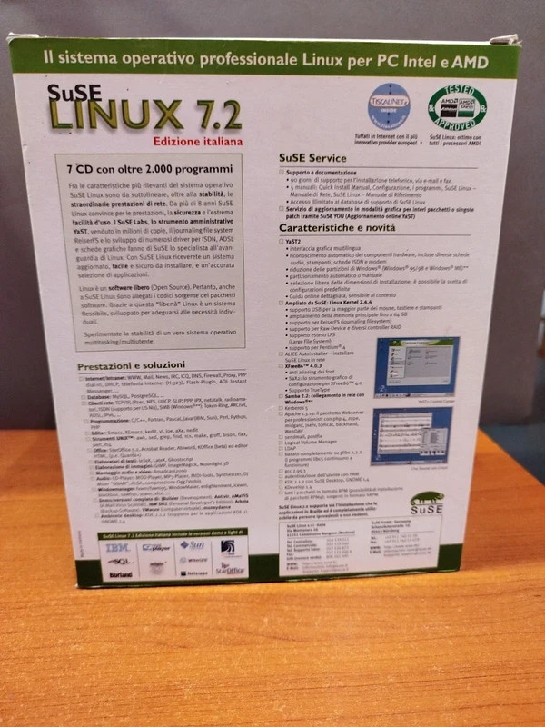 SUSE Linux 7.2 Italian Edition 2000 Programs on 7 CDs and 5 Manuals #