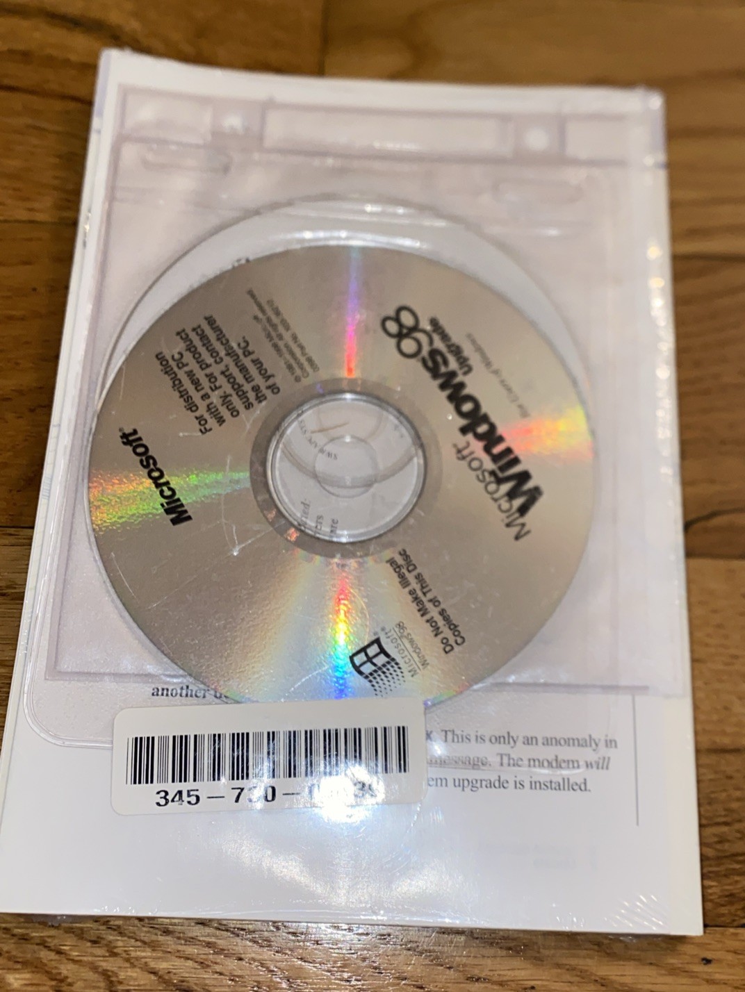 Microsoft Windows 98 Upgrade CD-ROM w/ product key Sealed