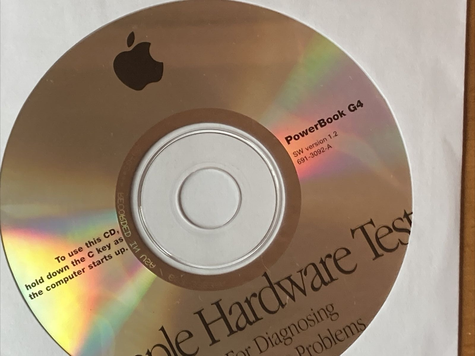 Apple Hardware Test CD Disc for Power Mac G4 SW Version 1.2