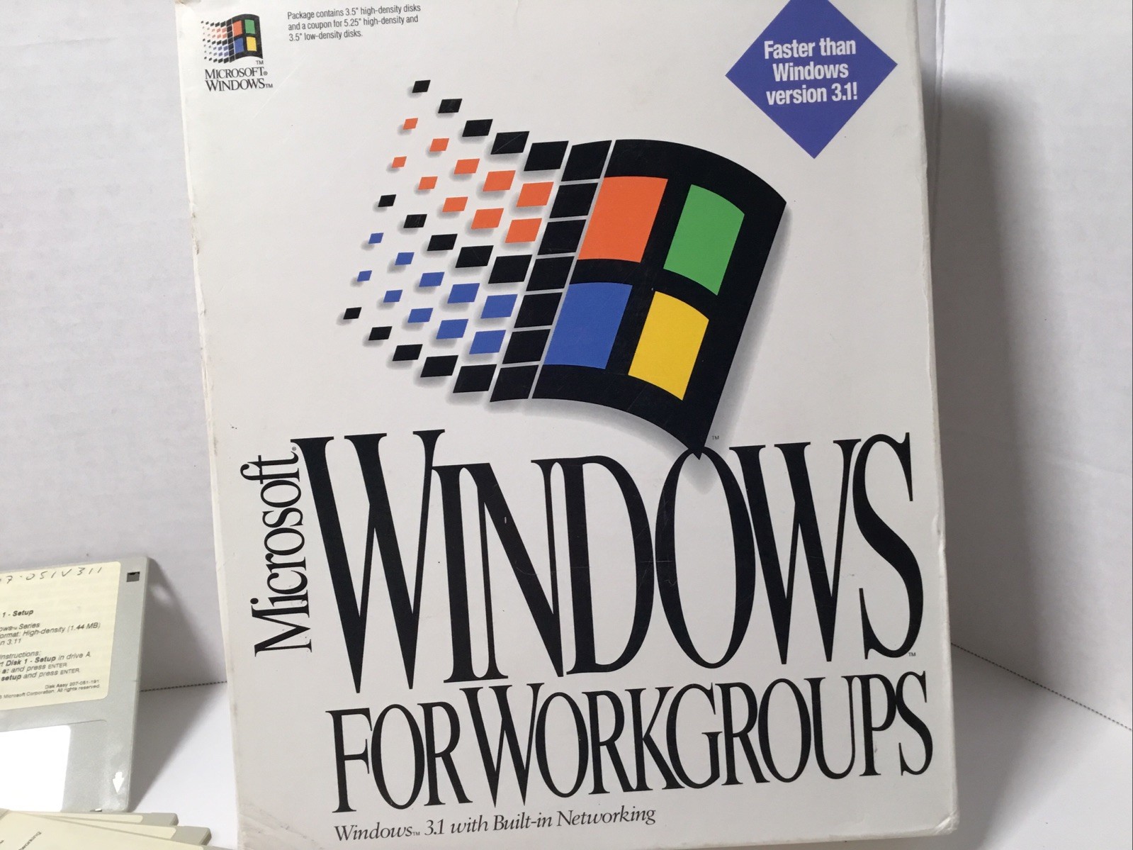 Vintage Microsoft Windows For Work Groups Faster Than Windows Version 3.1.