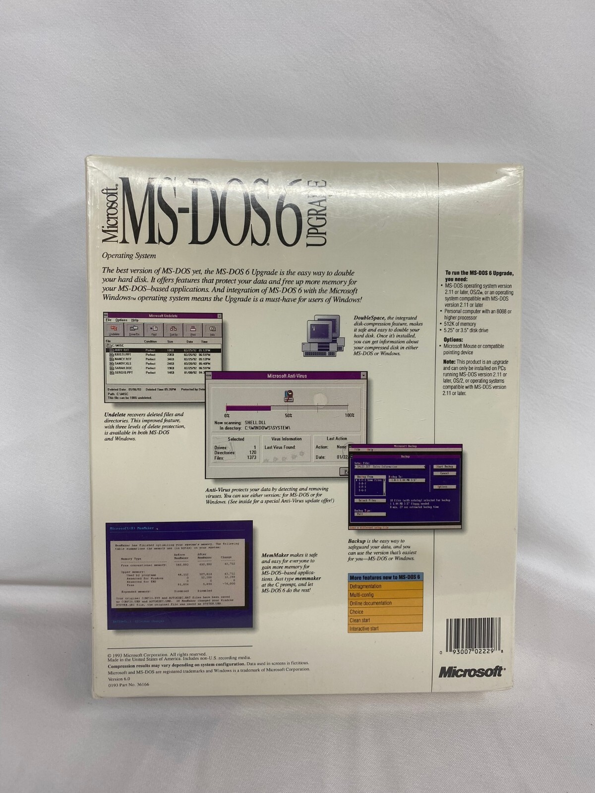 Microsoft MS-DOS6 Operating System Upgrade on 3.5 disk