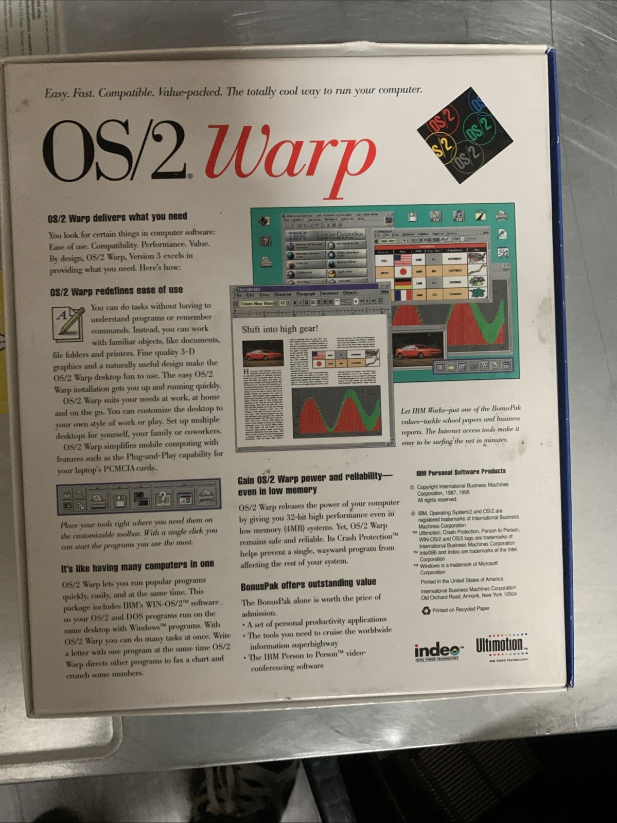 Unused – Vintage IBM OS/2 Warp Version 3 with BonusPak 3.5″ Floppy Disks