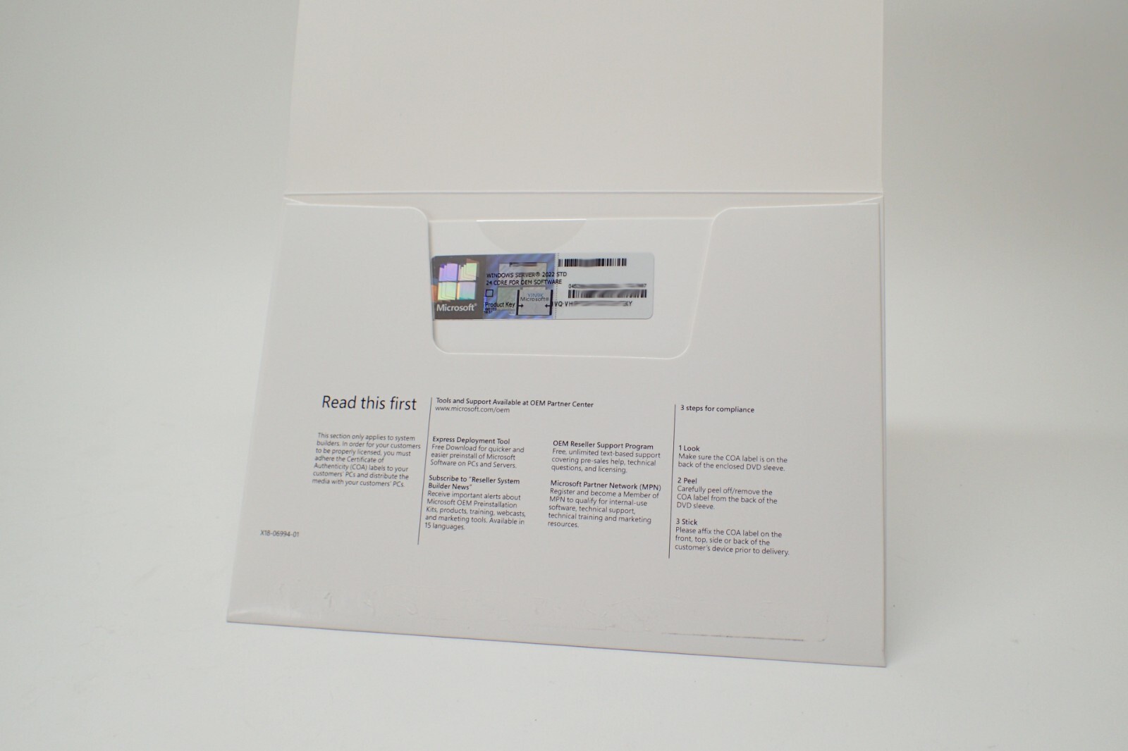 Microsoft Windows Server 2022 Standard DVD Kit 24 Core + PRODUCT LICENSE 1PK