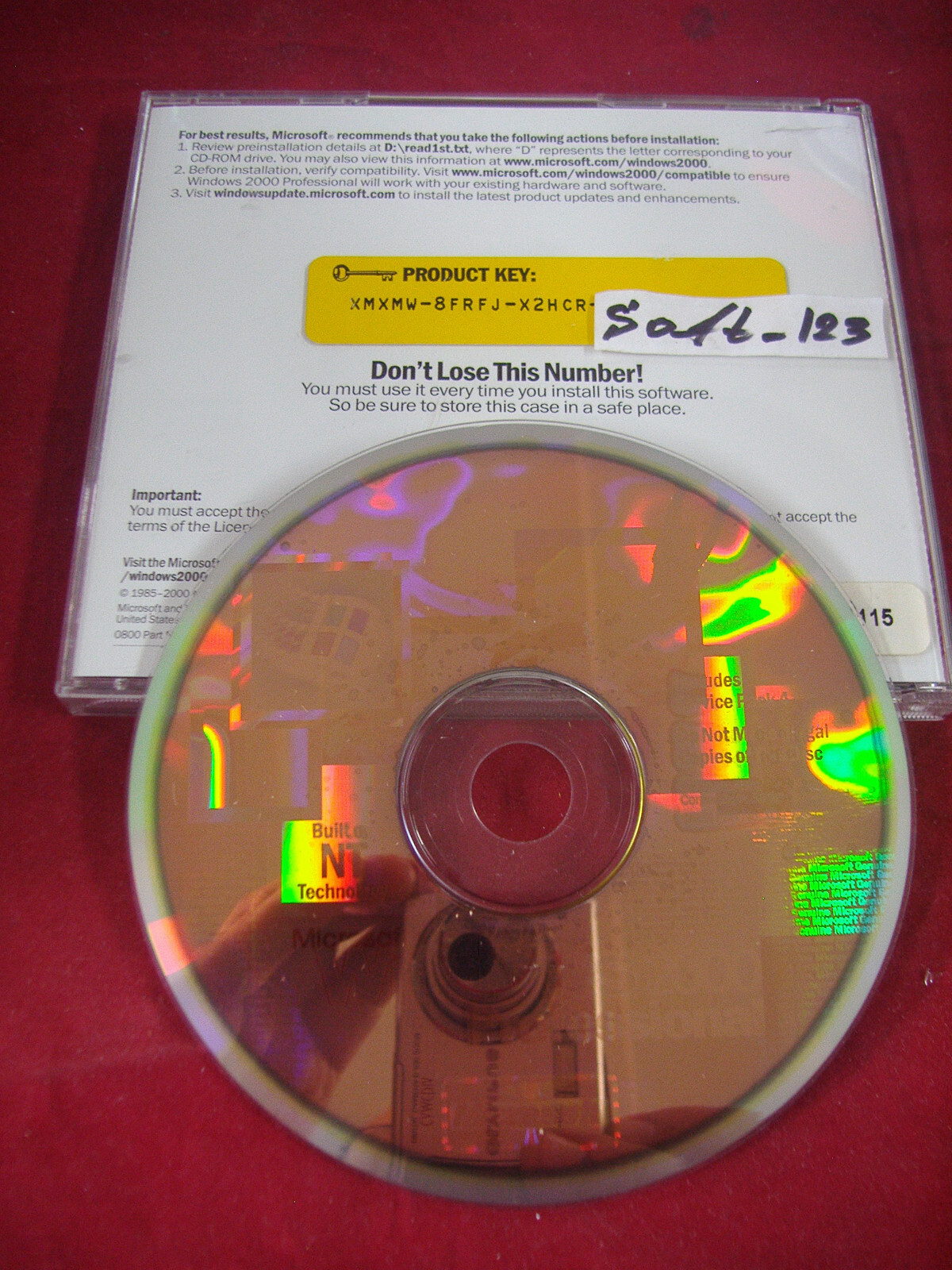 MICROSOFT WINDOWS 2000 PROFESSIONAL CD WITH SP4 FULL OPERATING SYSTEM MS WIN PRO