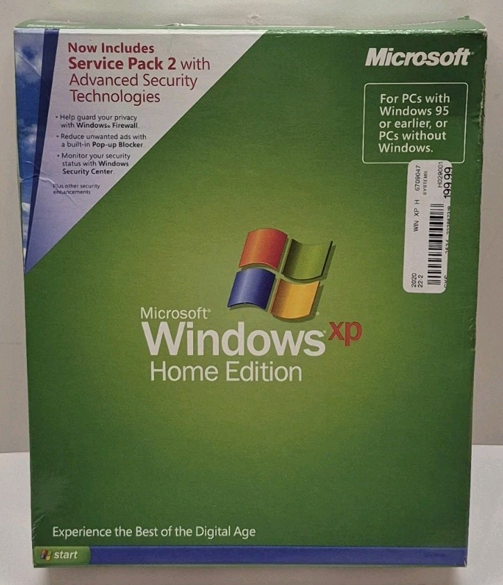 Microsoft Windows XP Home Edition Complete Full Retail Box Version