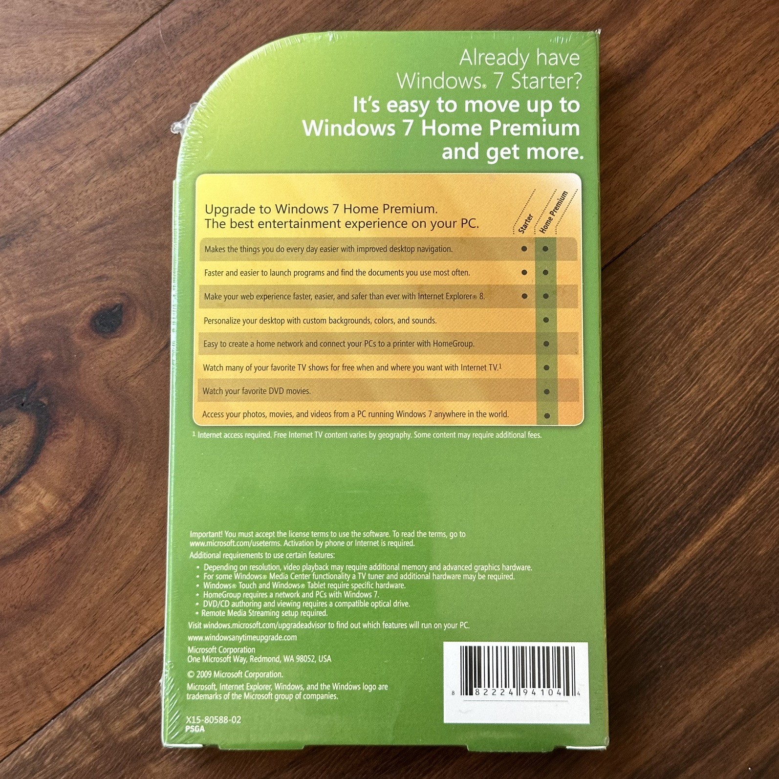 Microsoft Windows 7 Home Premium Upgrade Factory Sealed Complete in Box