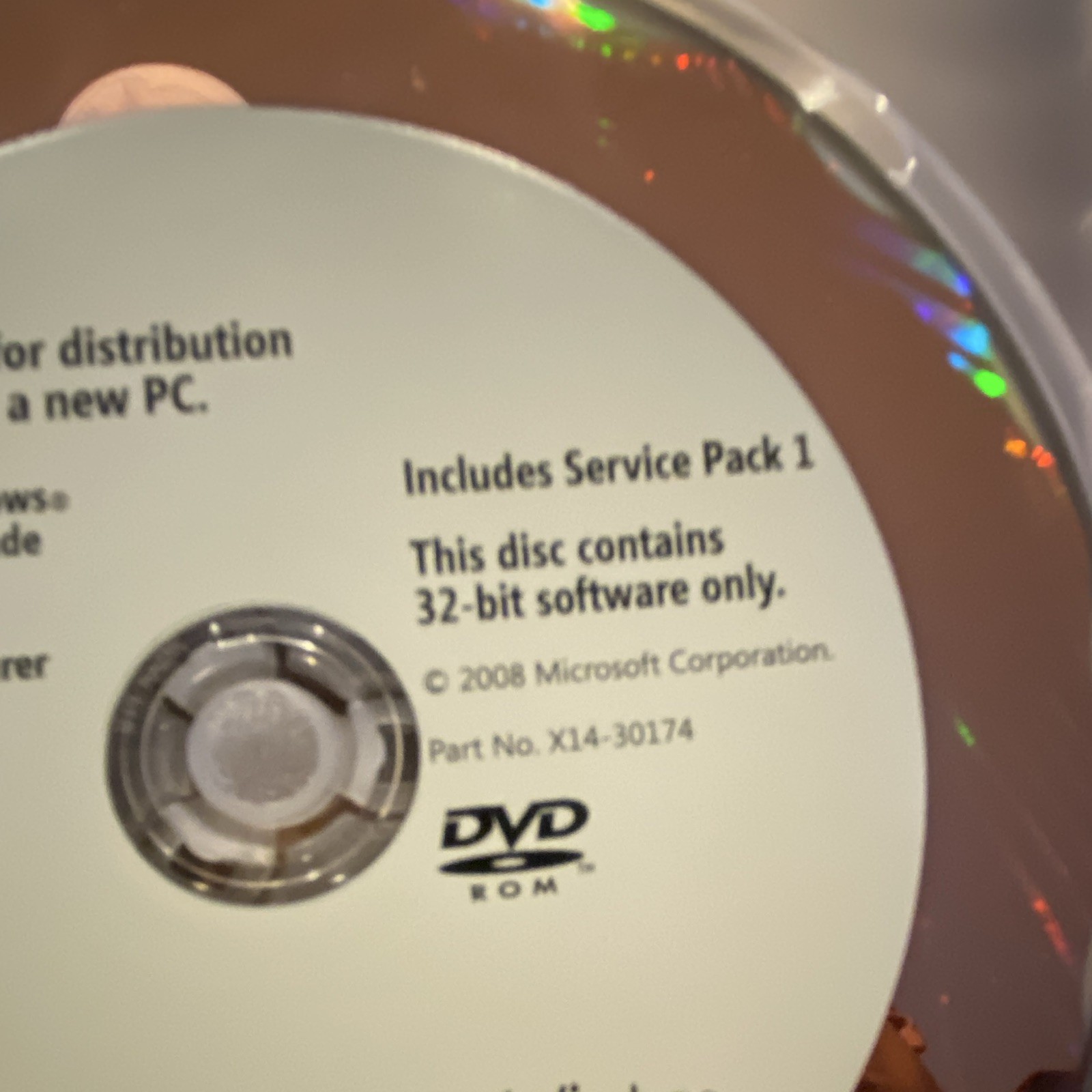 Microsoft Windows Vista Business 32-Bit DVD w/ Service Pack 1 No Key