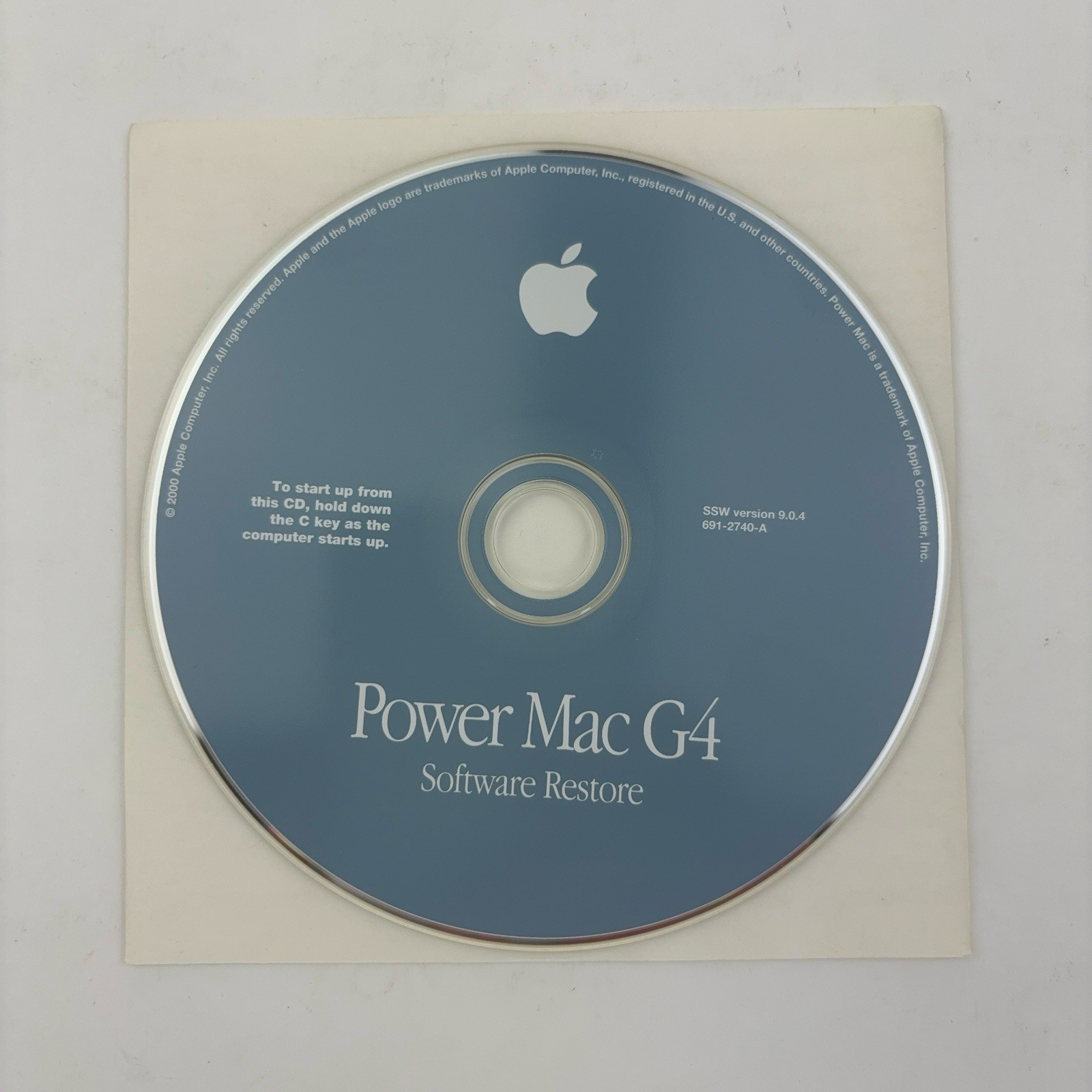 PowerMac G4 Software Restore CD – Version 9.04 – 691-2740-A