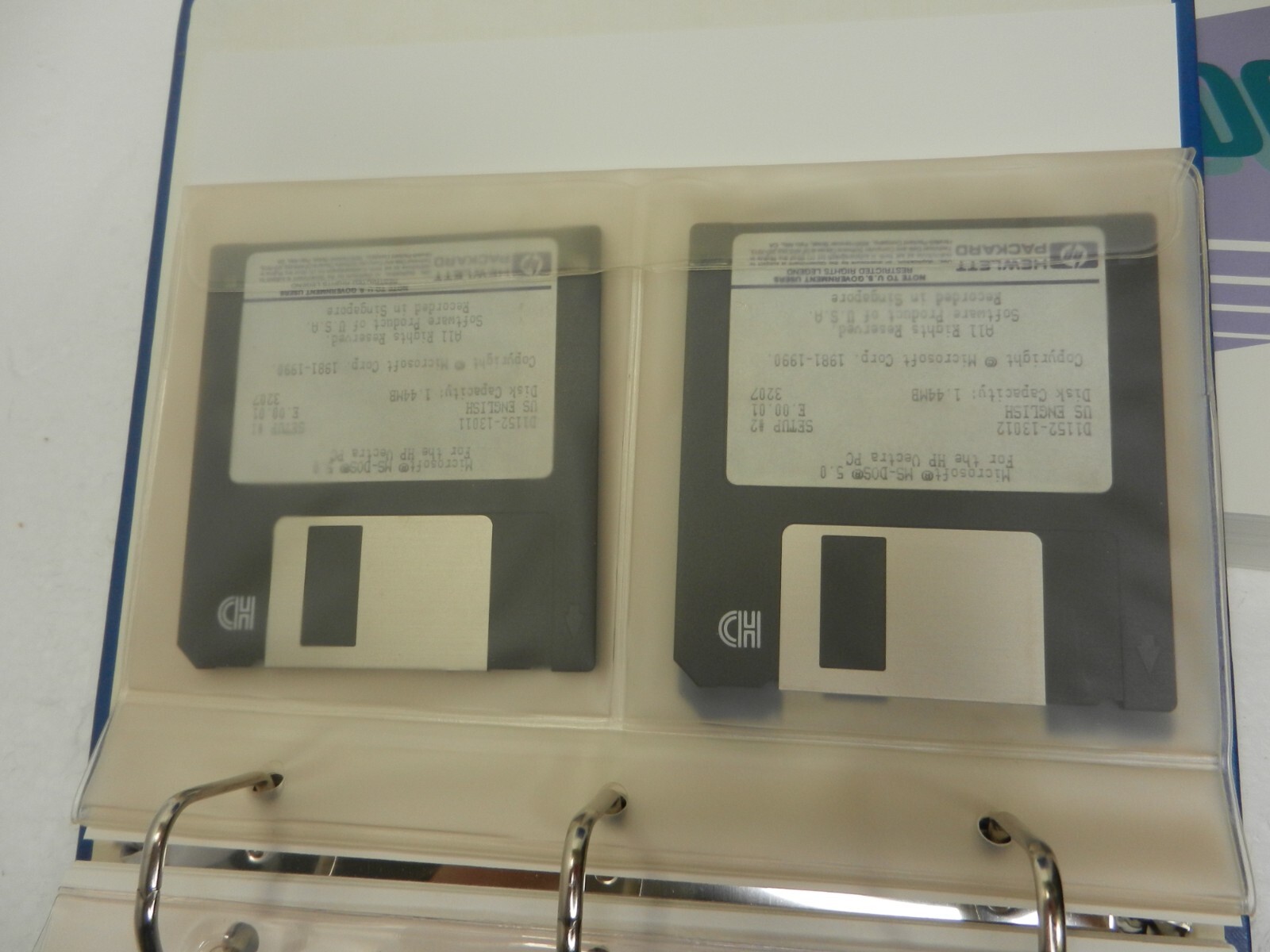 Microsoft DOS 5.0 VINTAGE Hewlett Packard HP BINDER 3.5″ & 5.25″ Floppy Disks