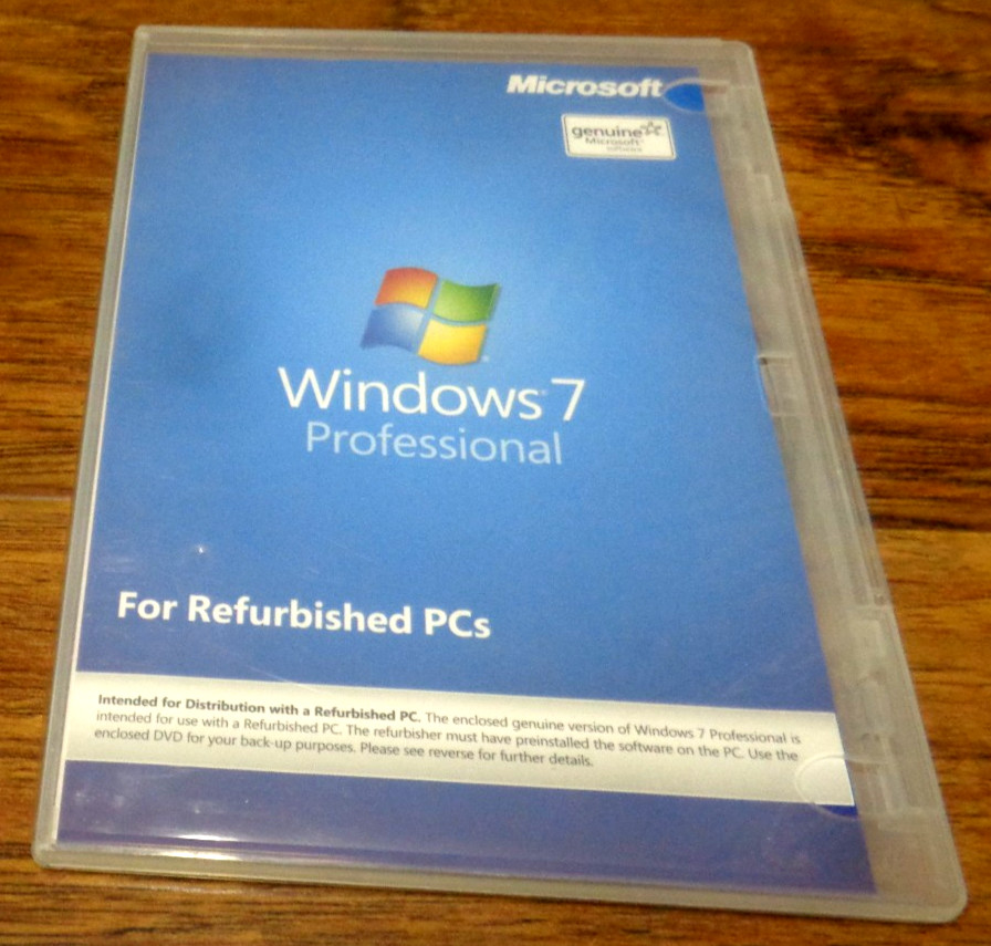 MICROSOFT WINDOWS 7 PROFESSIONAL FOR REFURBISHED PC’S NO KEY REQUIRED CLEAN